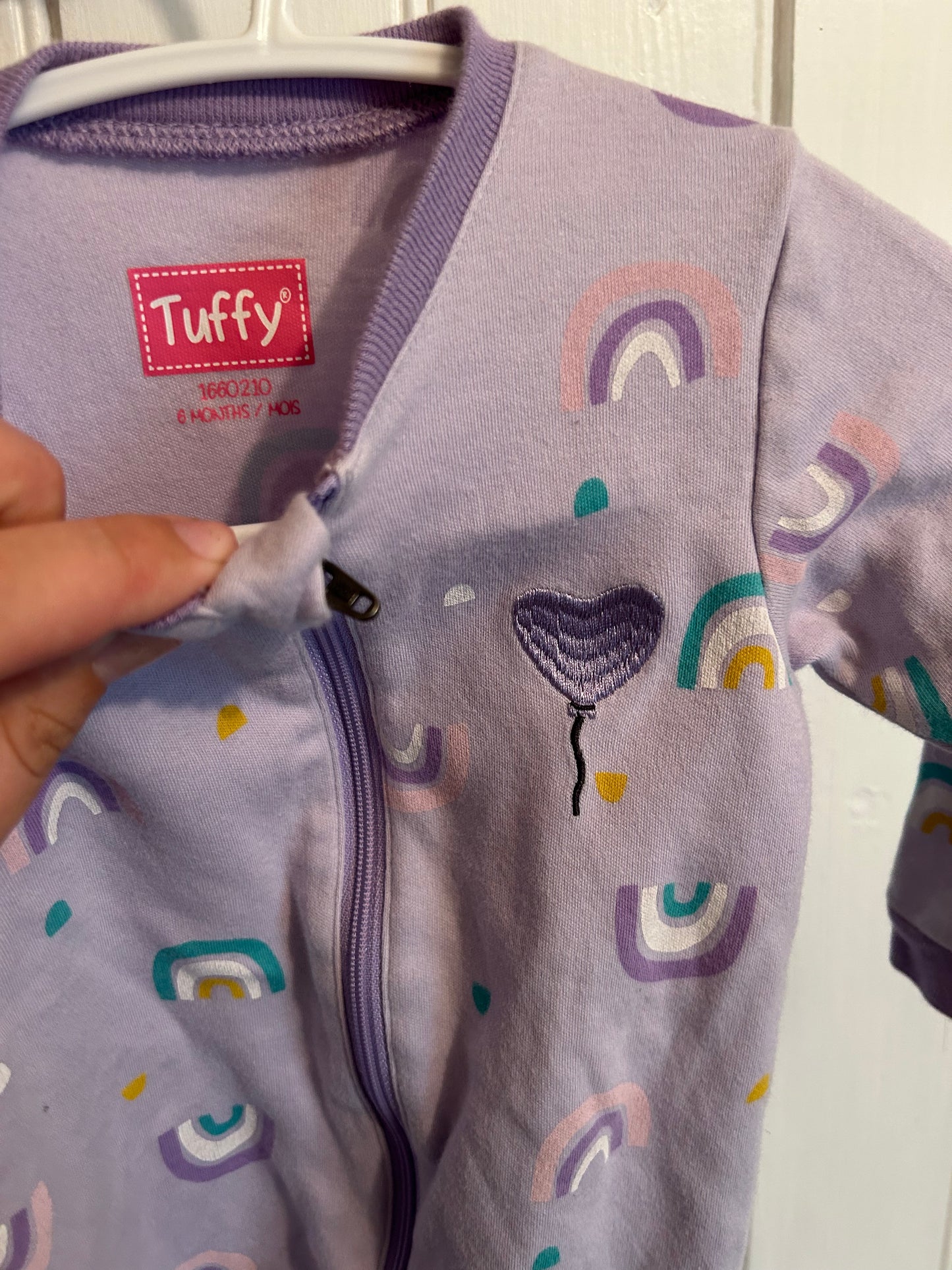 Tuffy 6m purple rainbow zip up sleeper