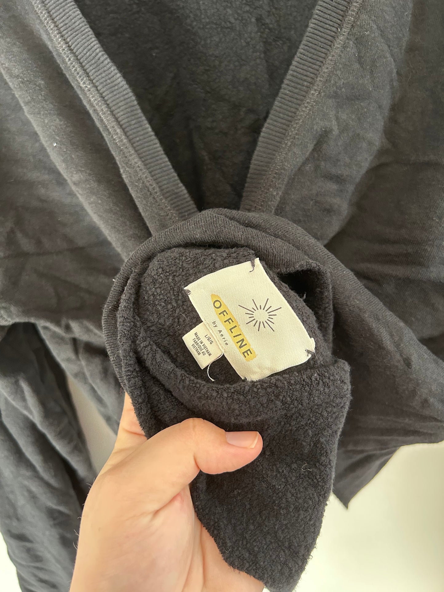 Offline by aerie large black low cut back copped sweater