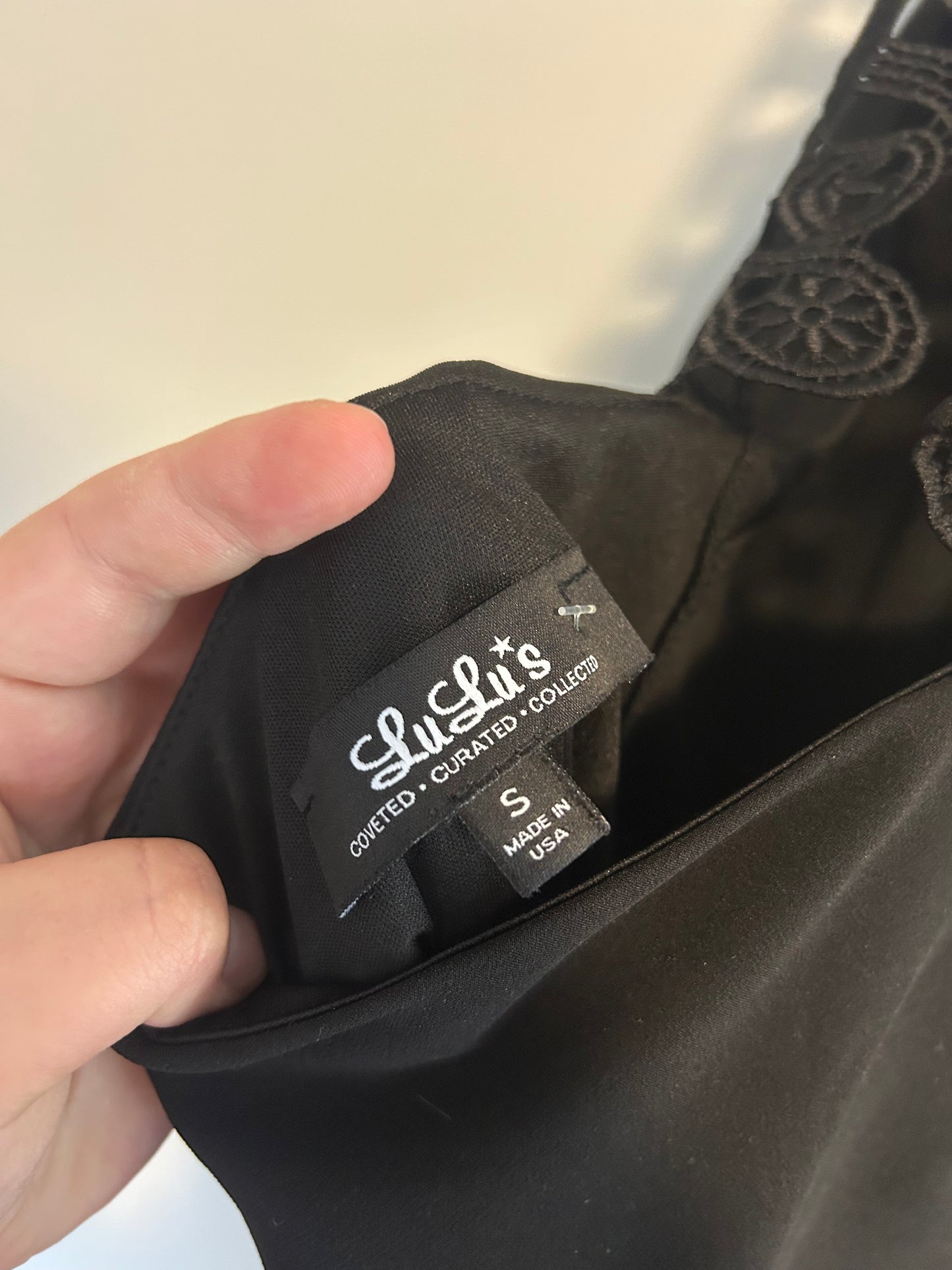 Lulus small black high neck mini dress