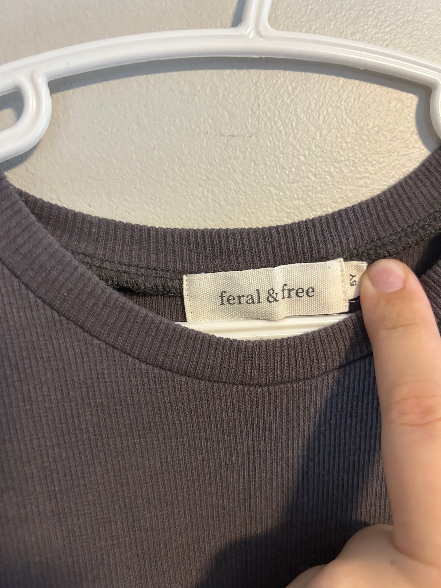 Feral & free 5t grey ribbed dress