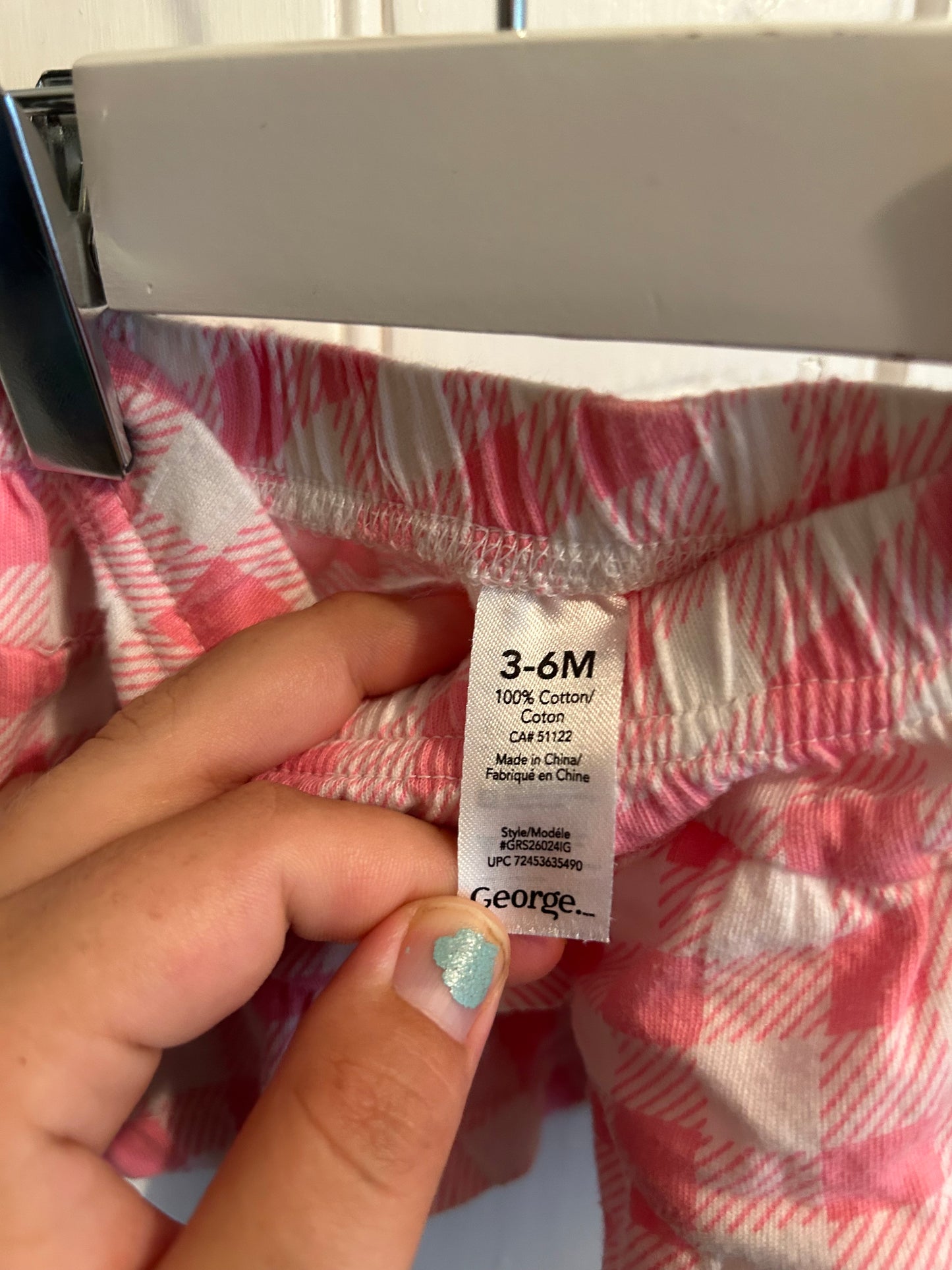 George 3/6m pink plaid skirt