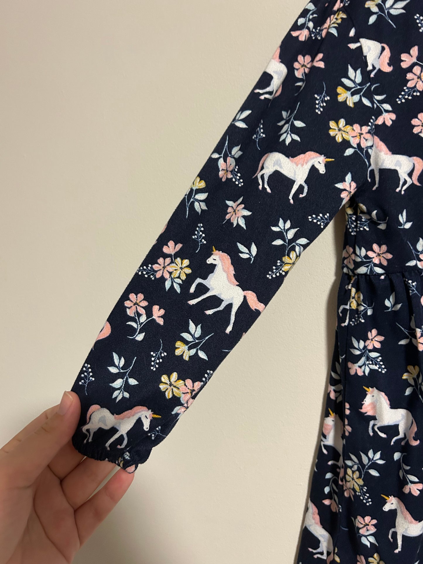 Picapino 4t navy & pink unicorn dress