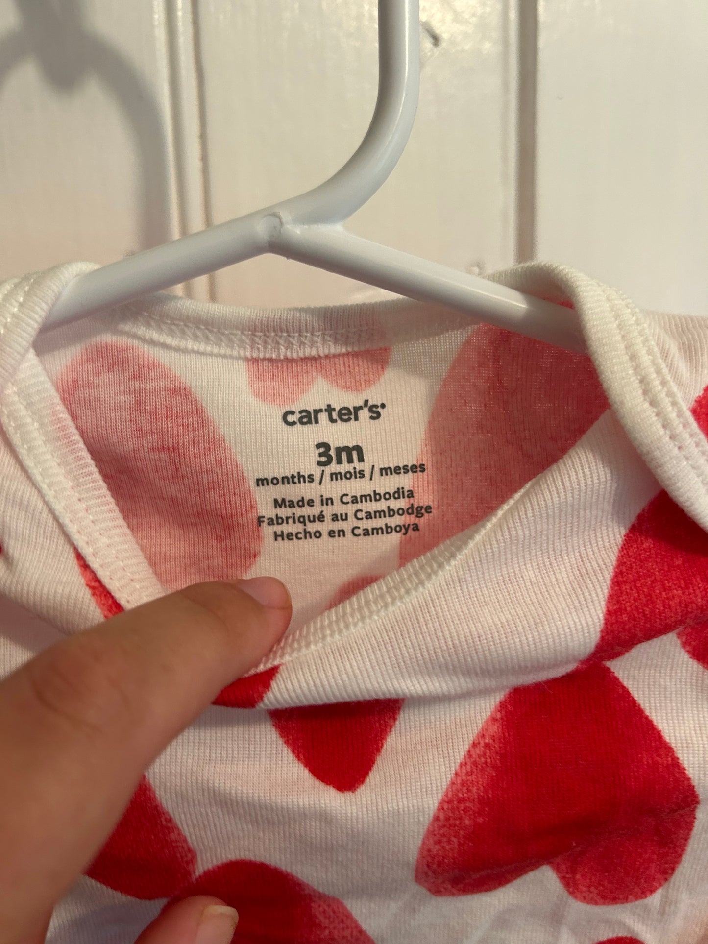 Carters 3m red heart onesie