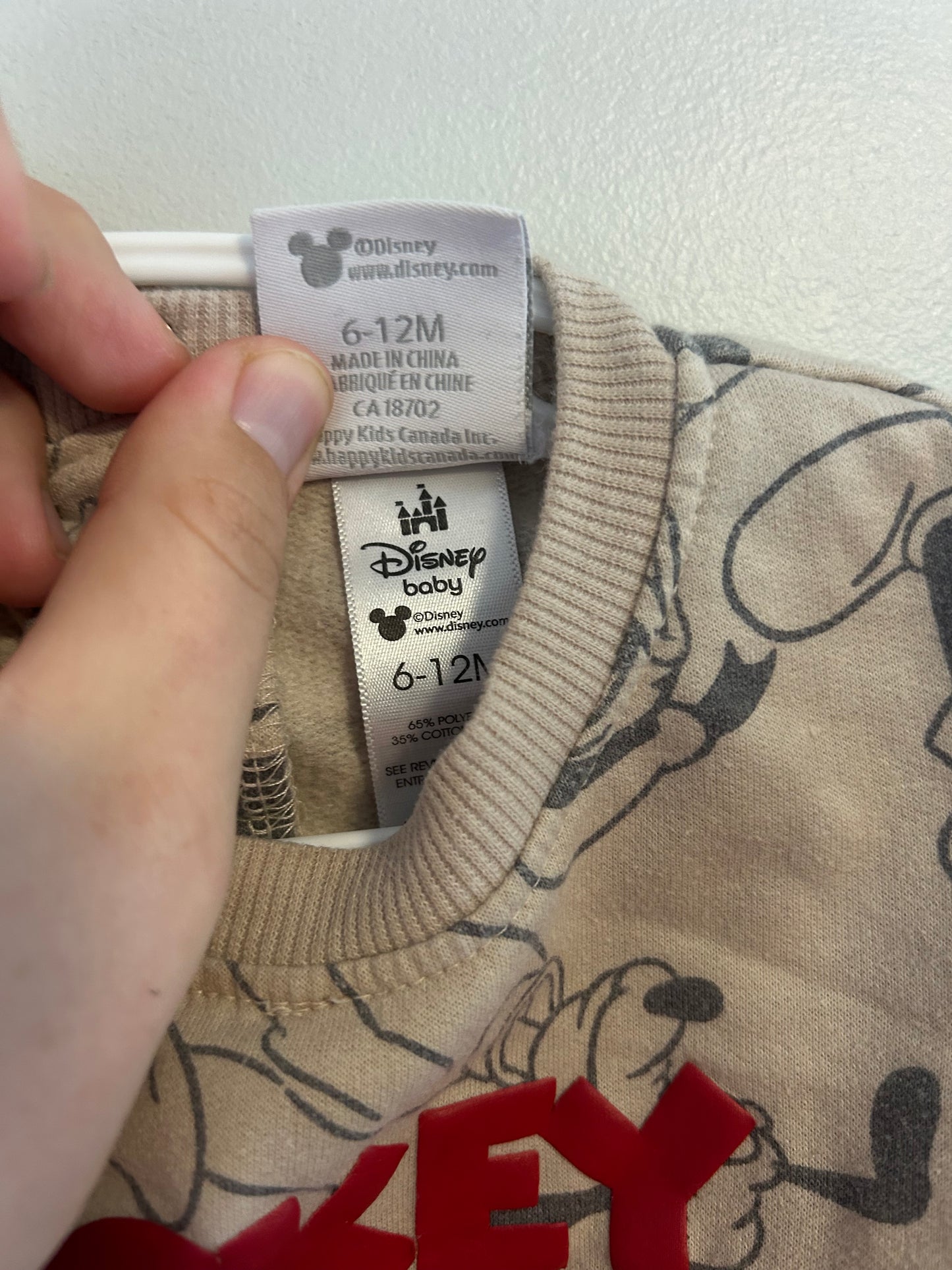 Disney 6/12m tan Mickey sweater