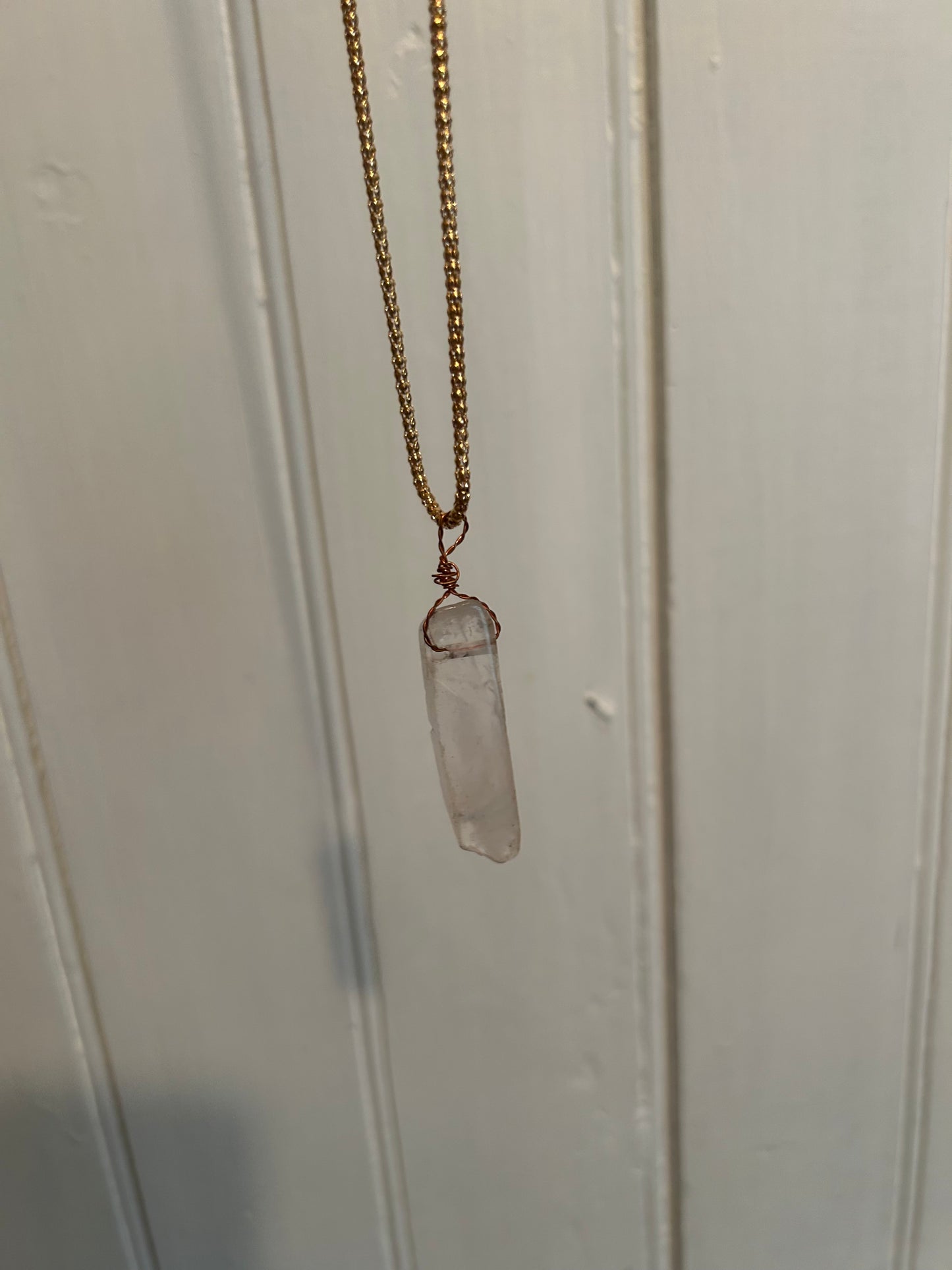 Handmade clear gemstone necklace