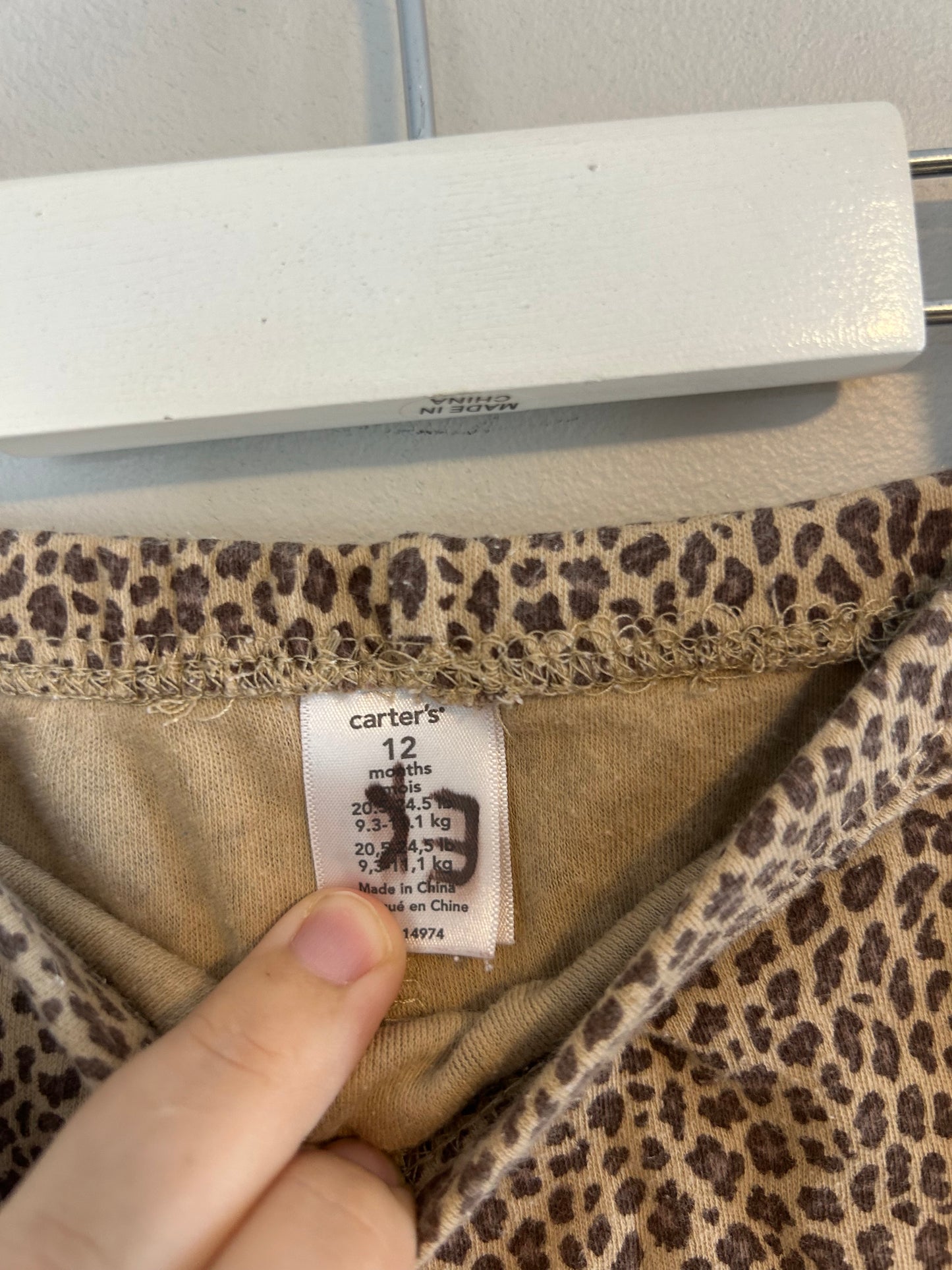 Carters 12m brown cheetah leggings