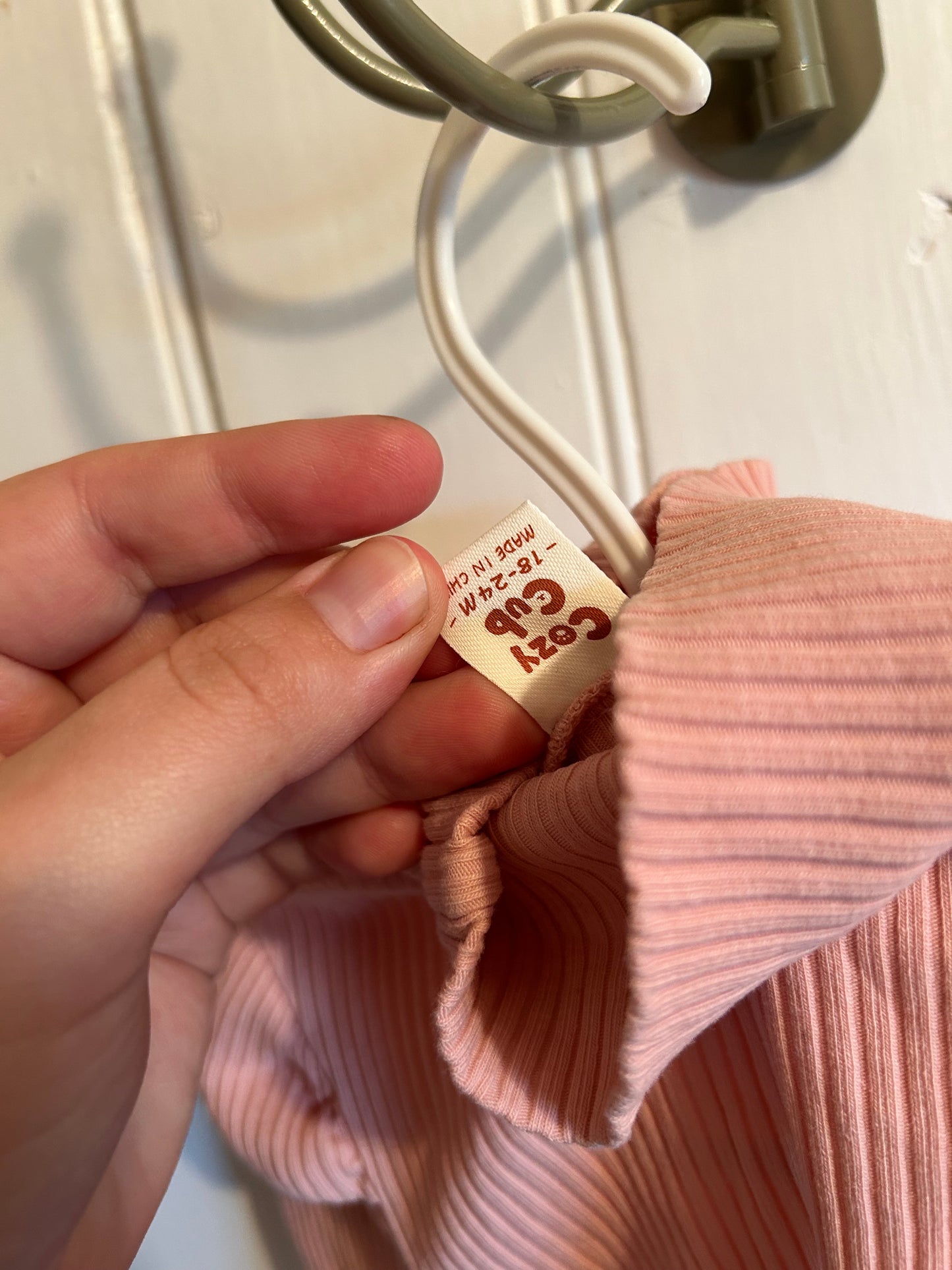 Cozy cub 18/24m pink ribbed turtleneck