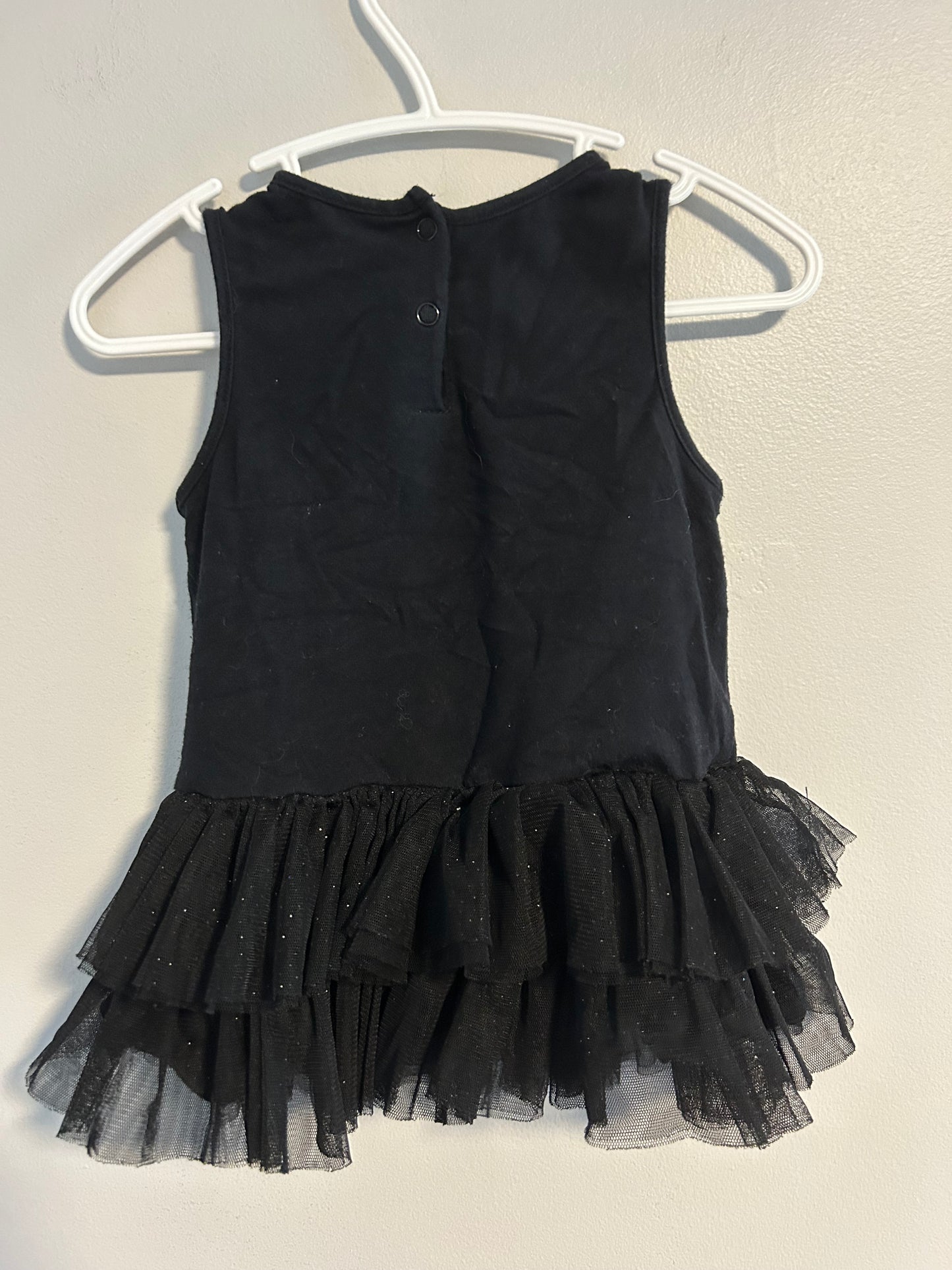 Juicy couture 24m black sequin heart tulle peplum tank top