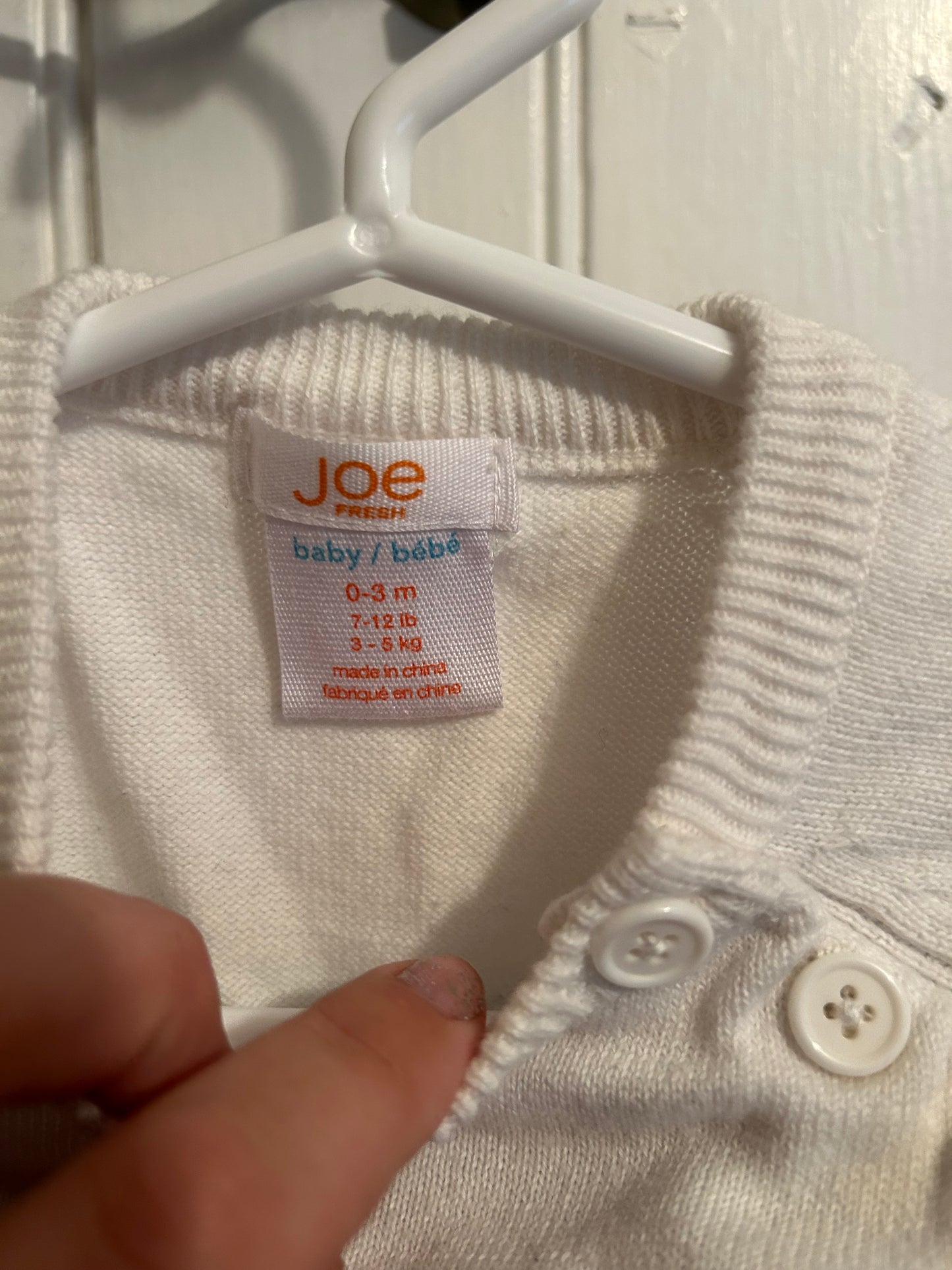 Joe fresh 0/3m navy & white striped knit car romper