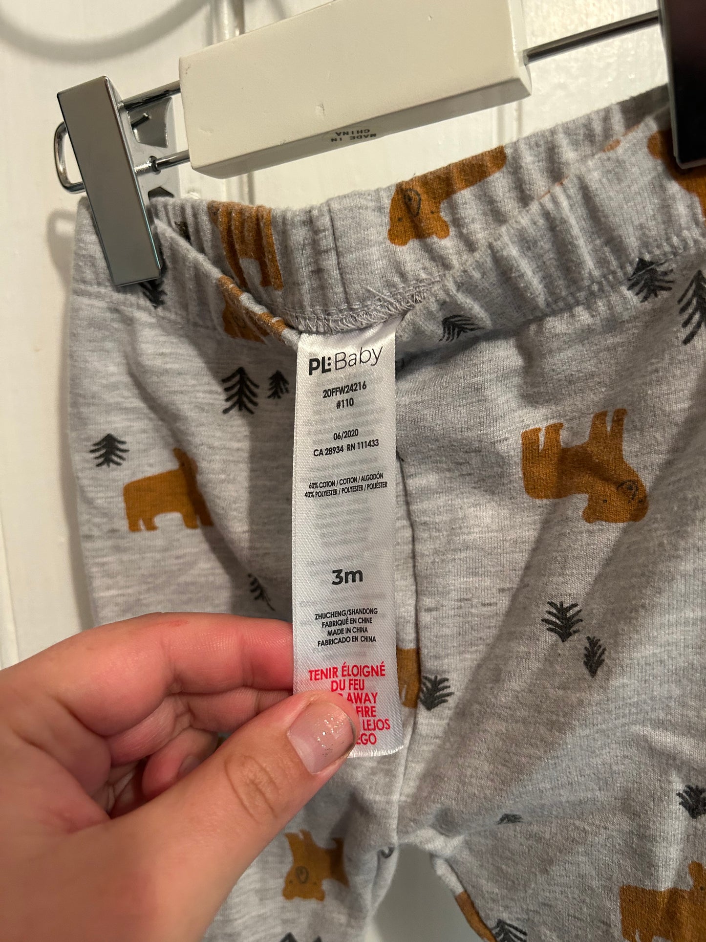 Pl baby 3m brown bear pants
