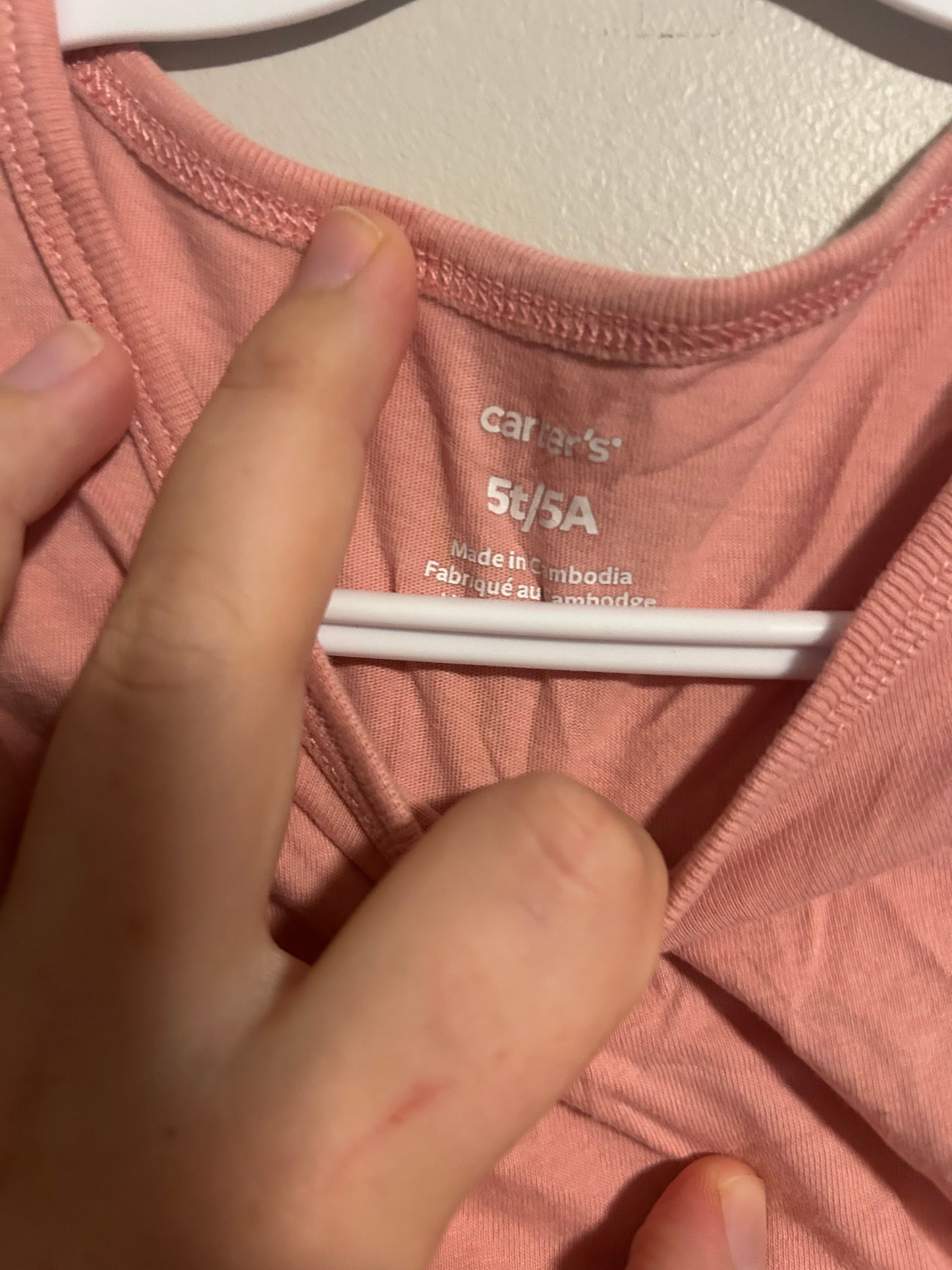 Carters 5t pink tulle peplum top