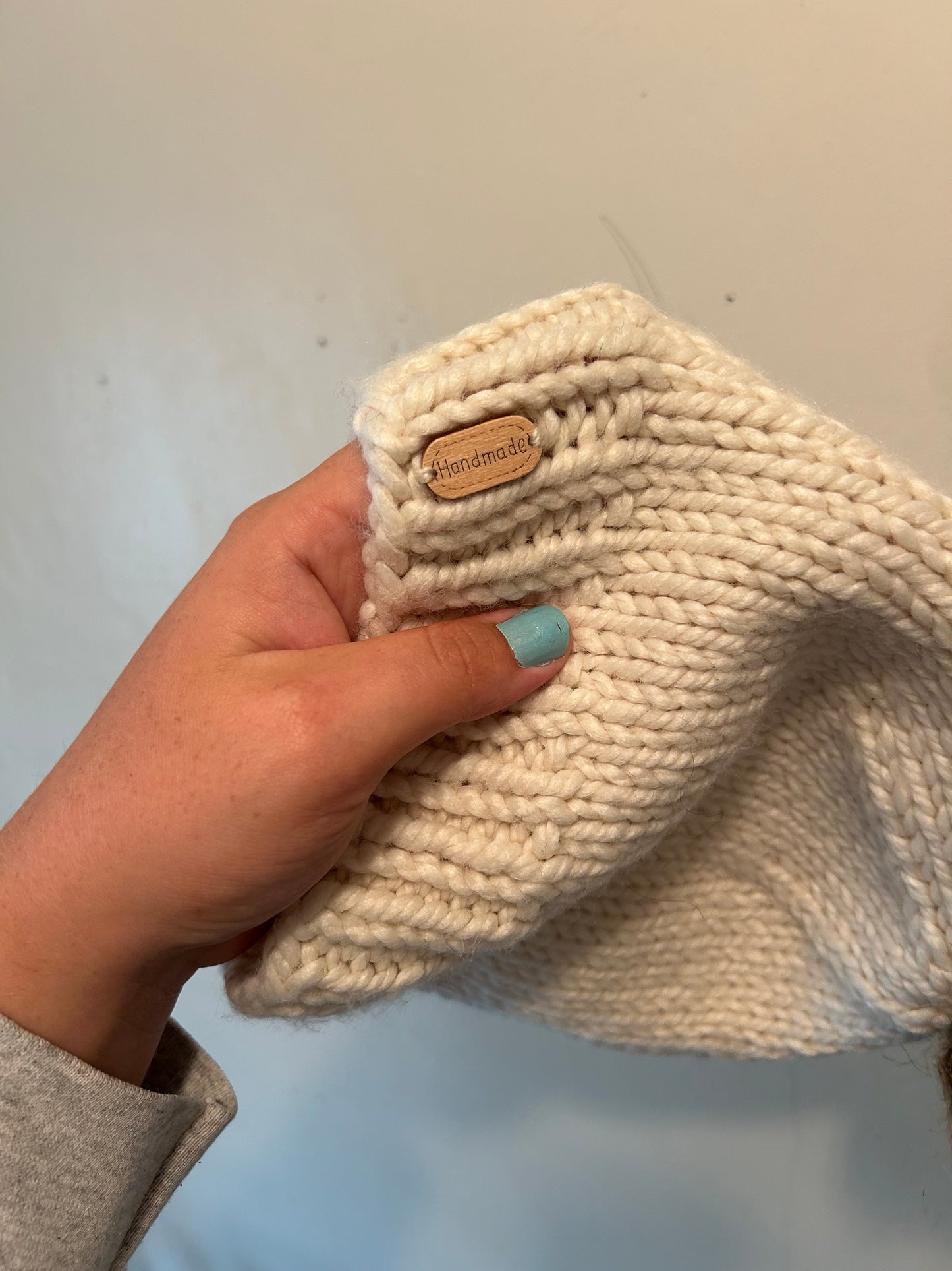 Handmade Teen/Adult tan winter Pom hat