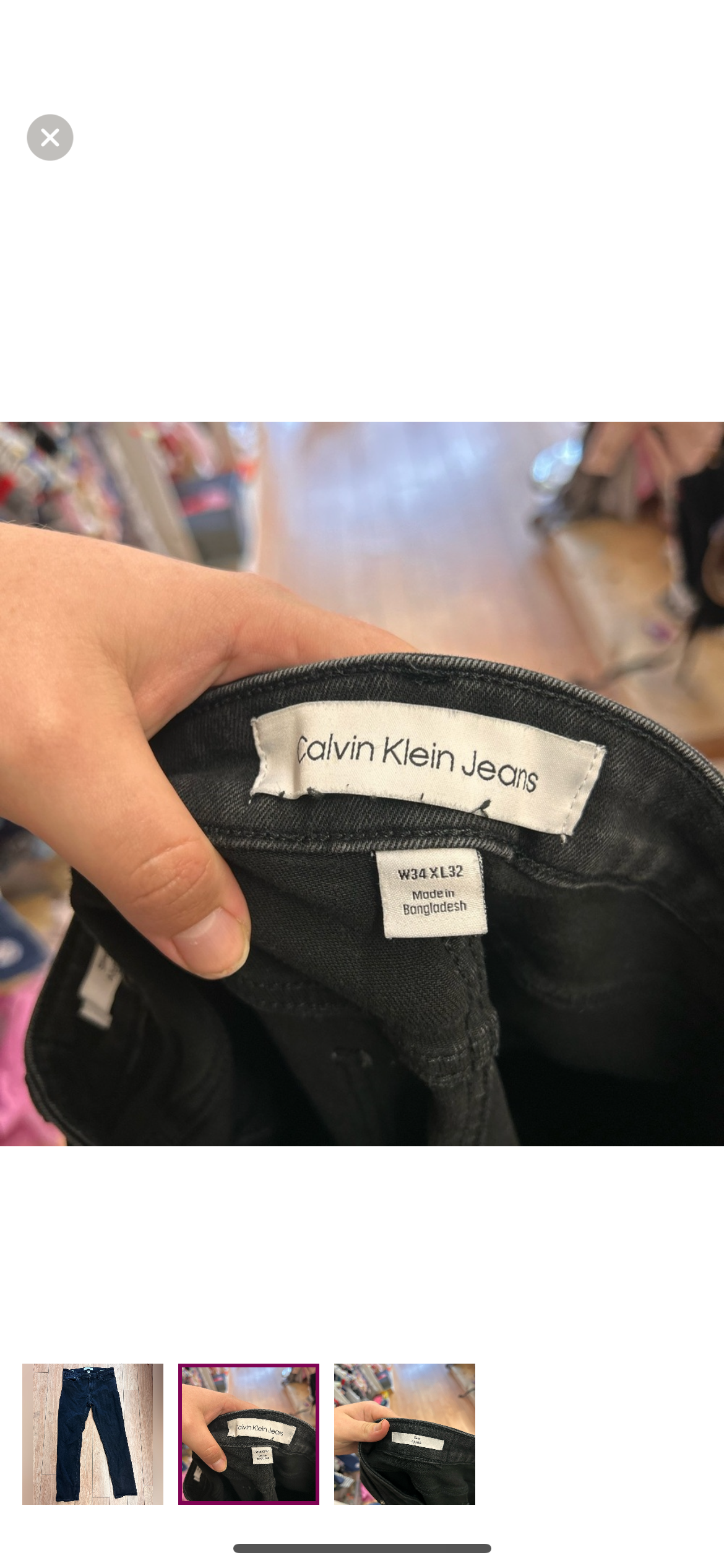 Calvin Klein men’s 34 black slim fit jeans