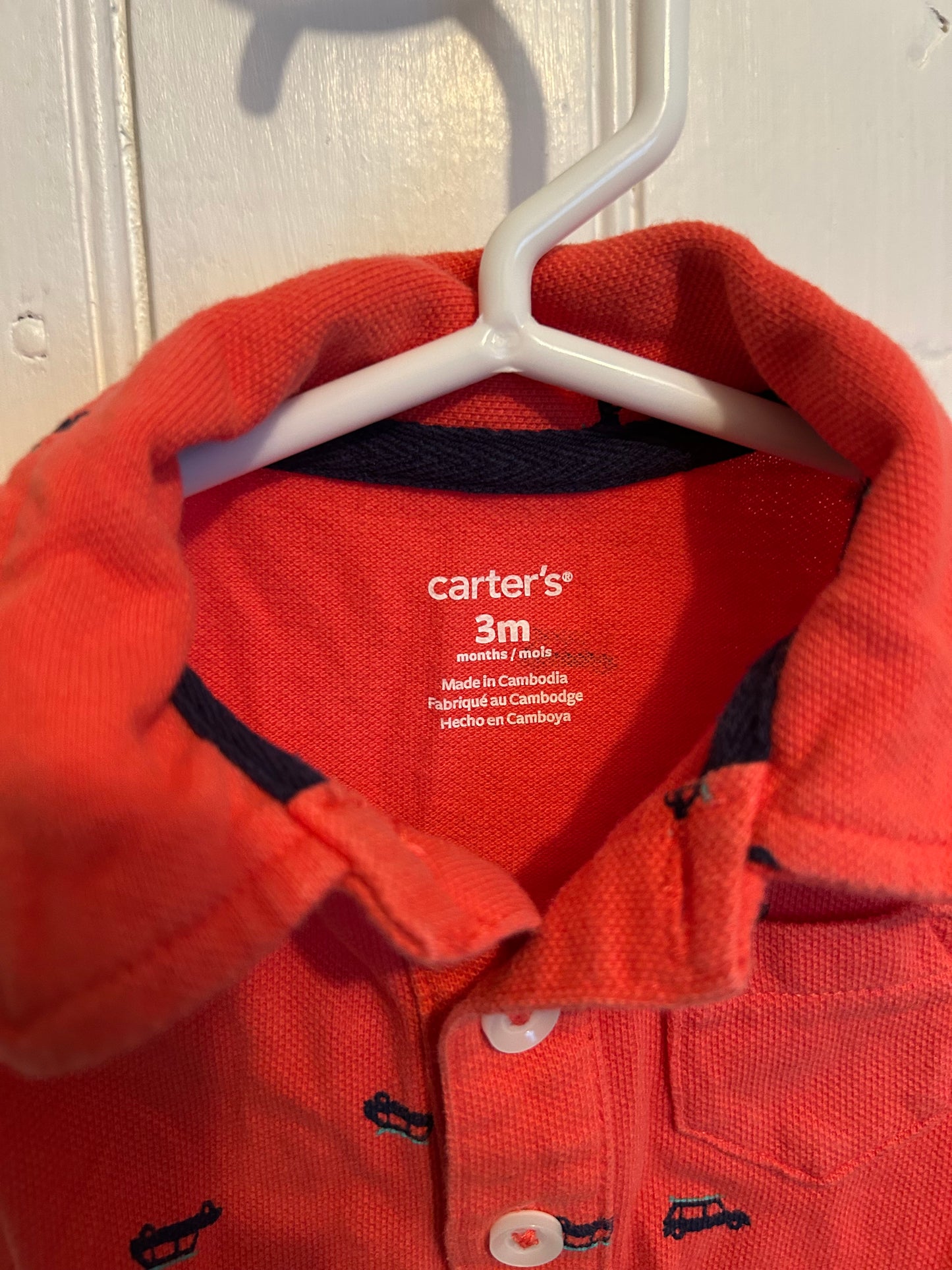 Carters 3m red car romper