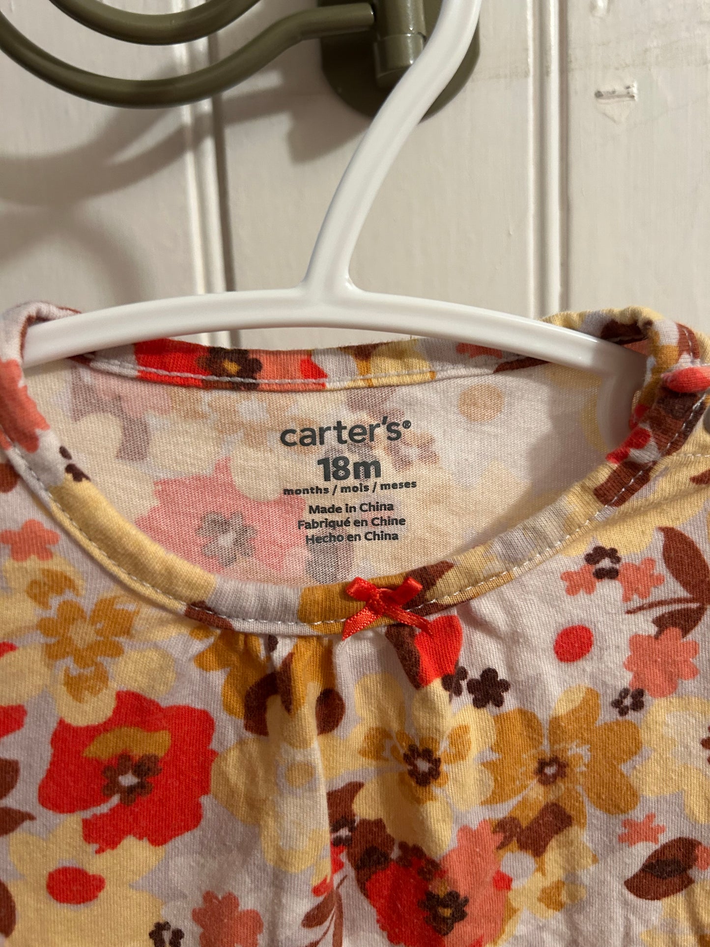 Carters 18m yellow floral skirted onesie