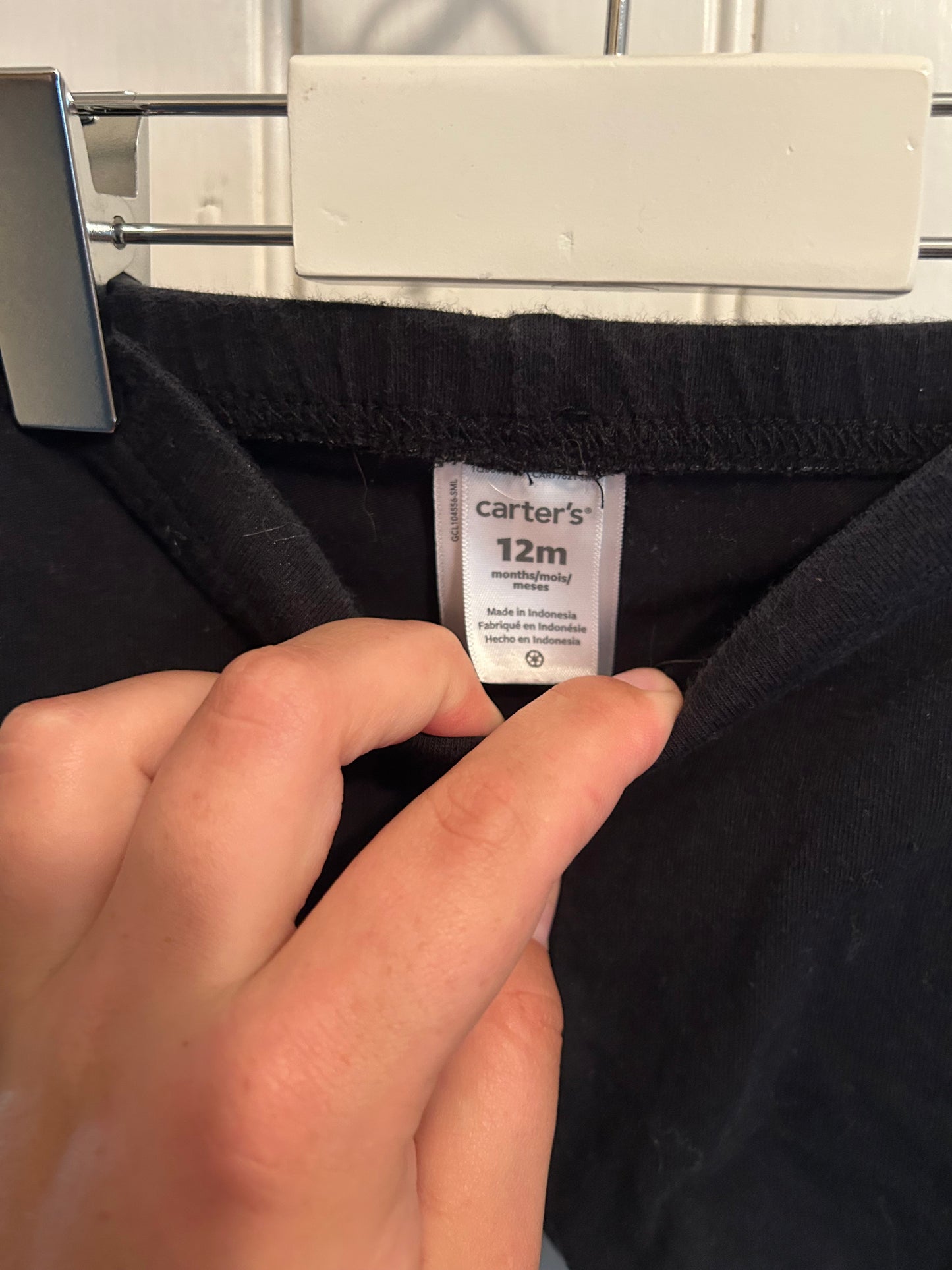 Carters 12m black bike shorts