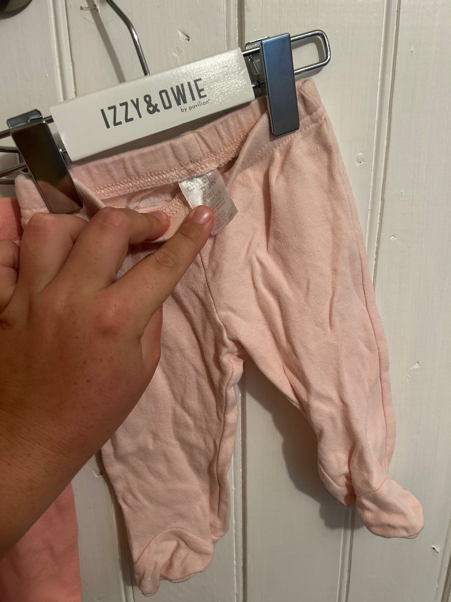 0/3m pink footed pants bundle