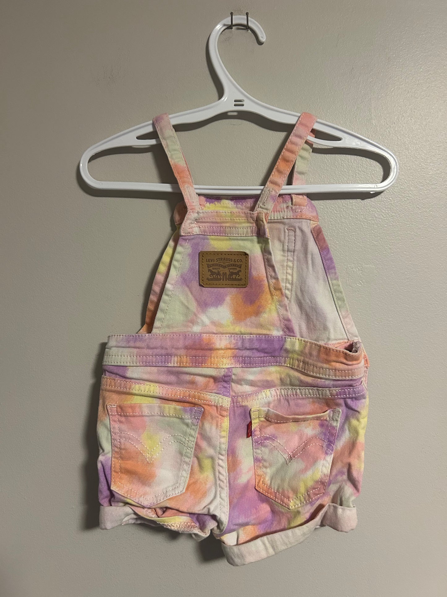 Levi 18m tie dye overalls