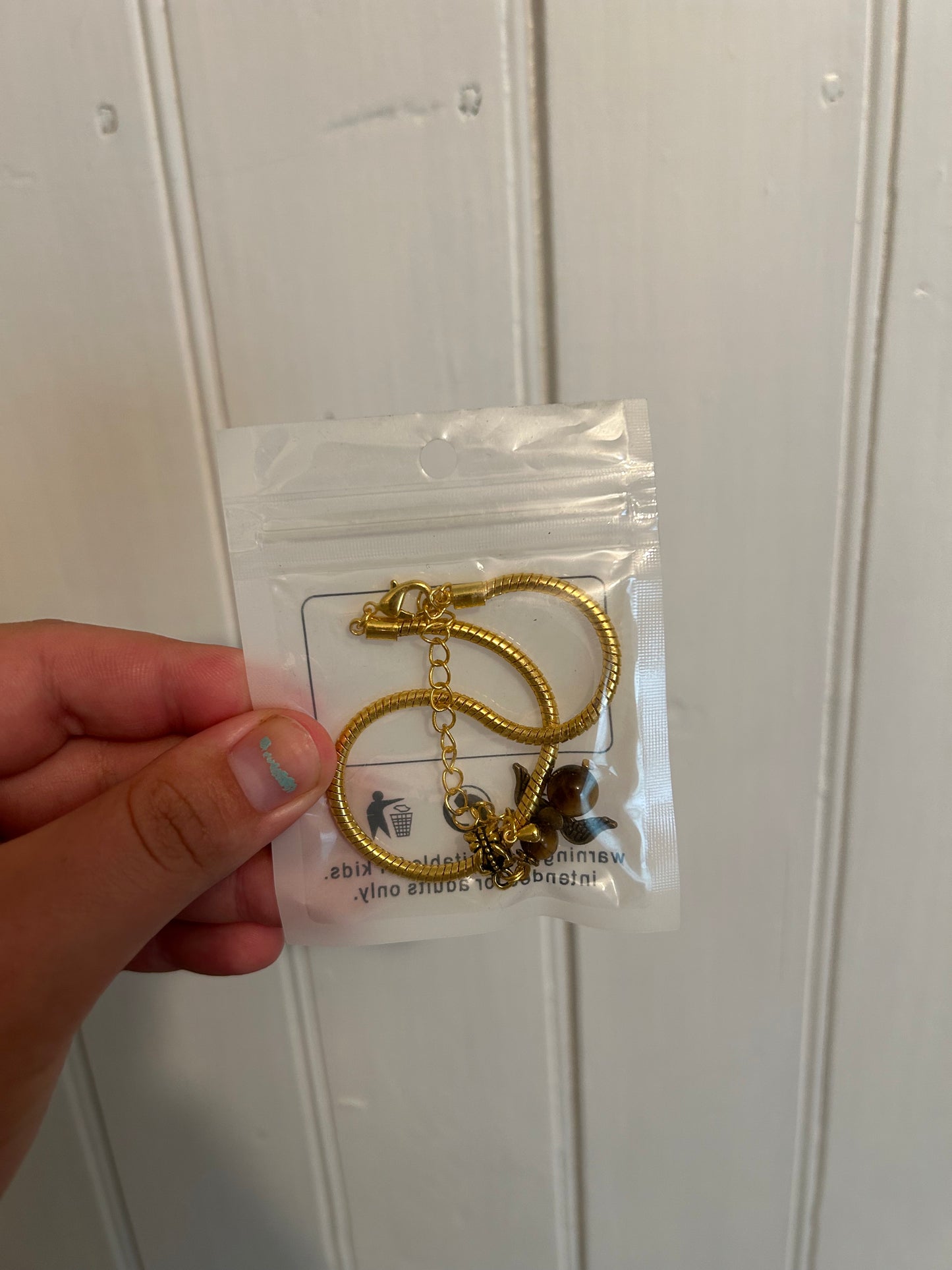 NEW gold & purple angle charm bracelet