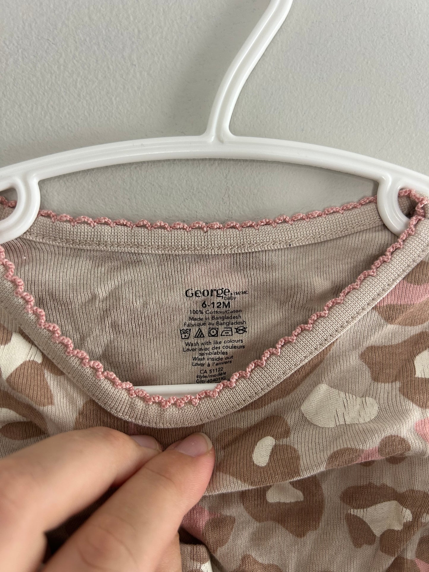 George 6/12m tan cheetah 2pc set