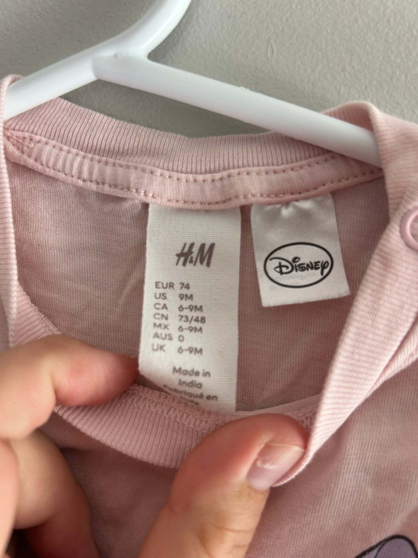 H&M 6/9m pink Minnie tshirt