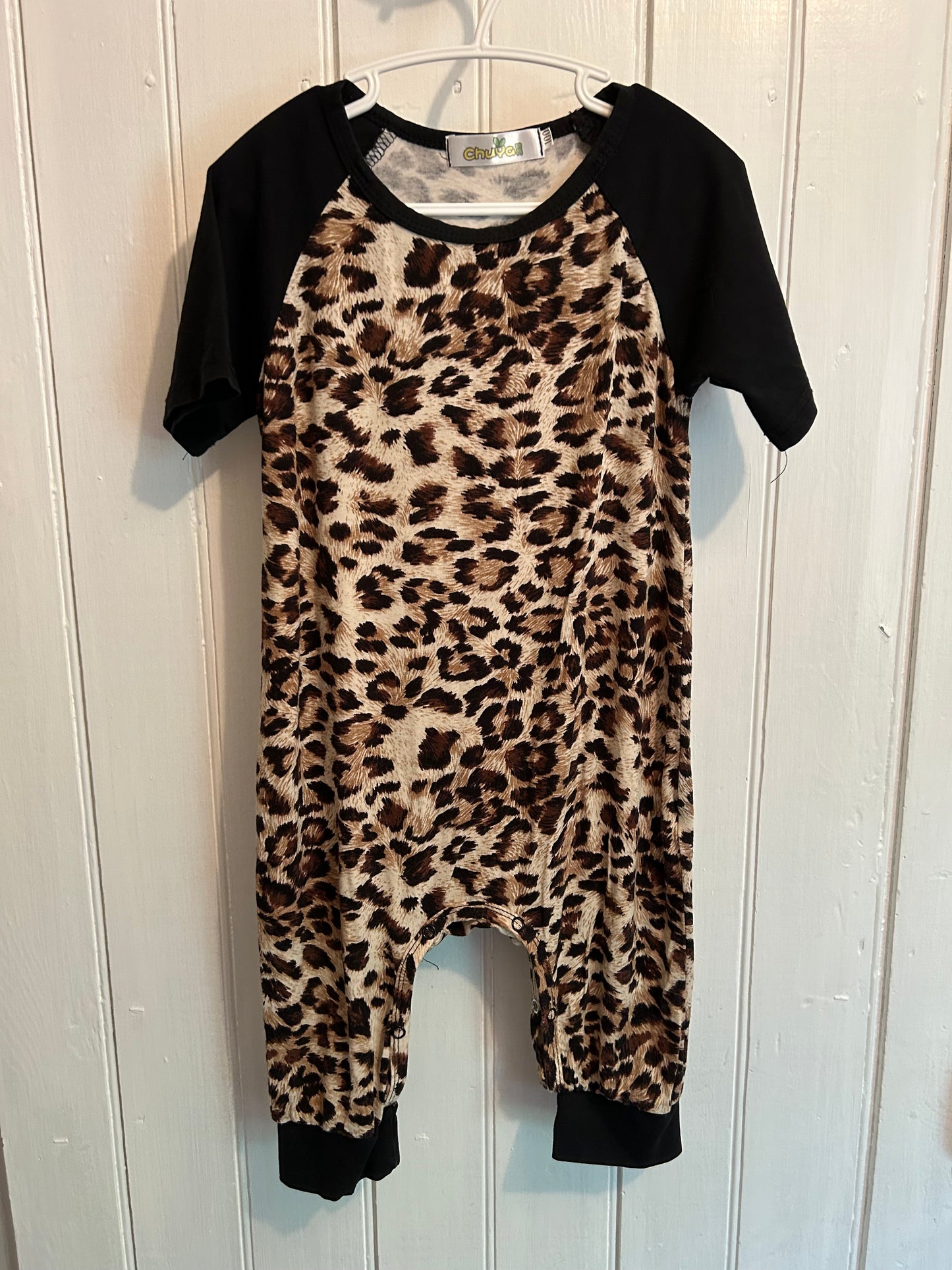 2t brown cheetah romper