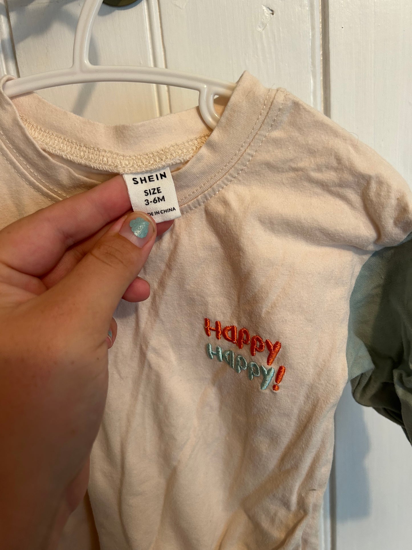 Shein 3/6m happy romper