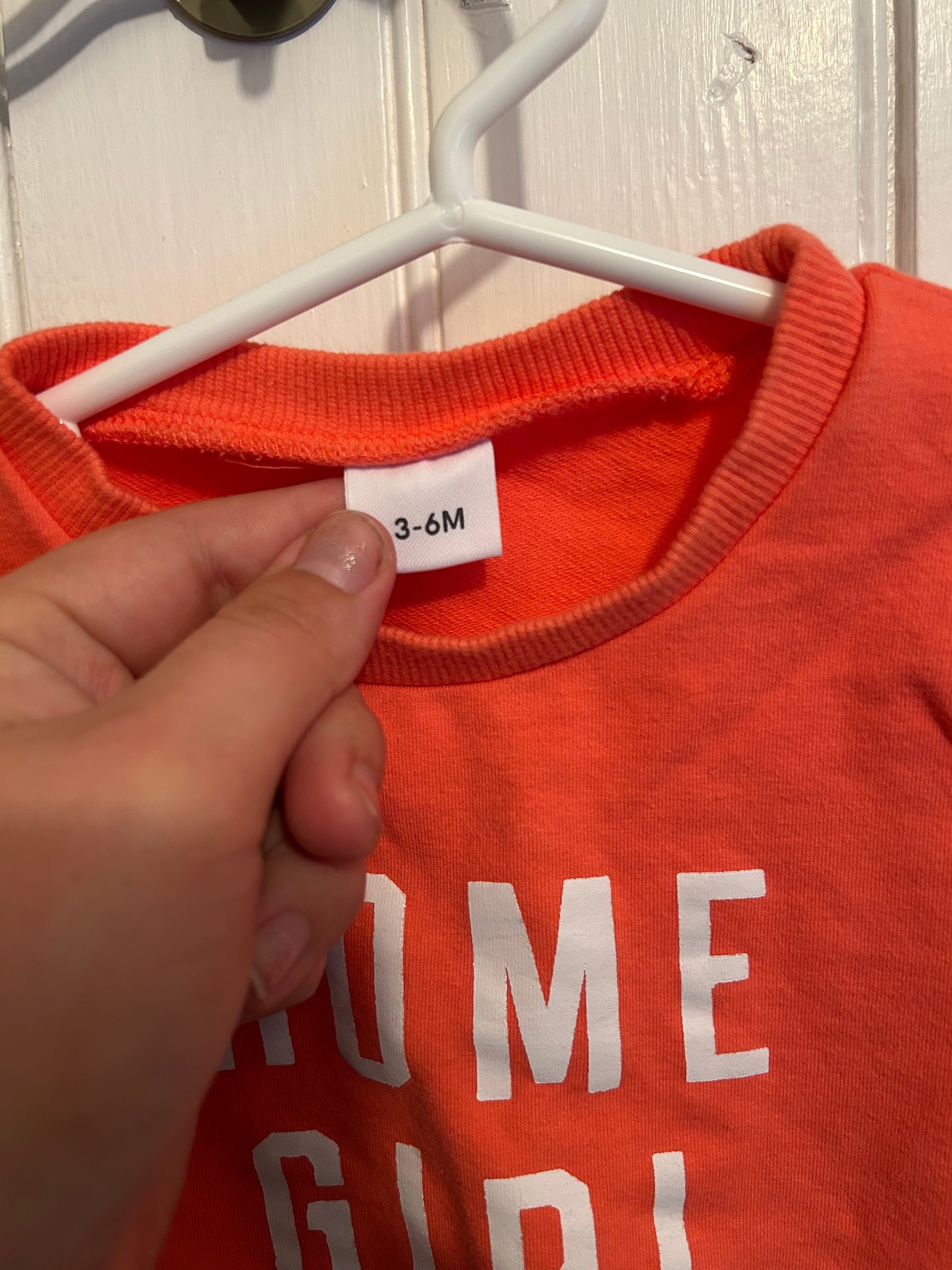 Pink 3/6m home girl sweater