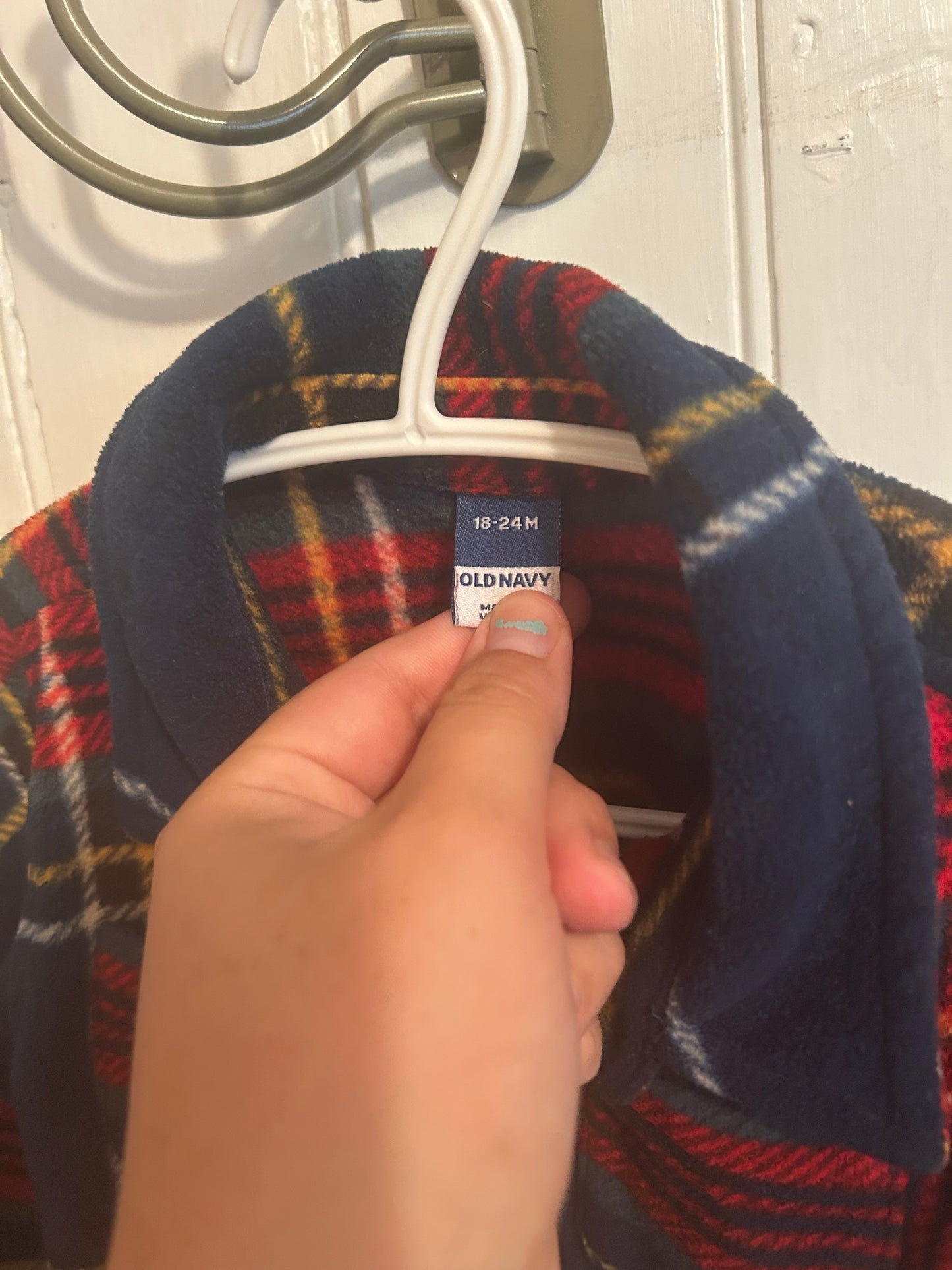 Old navy 18/24m fleece plaid Shacket