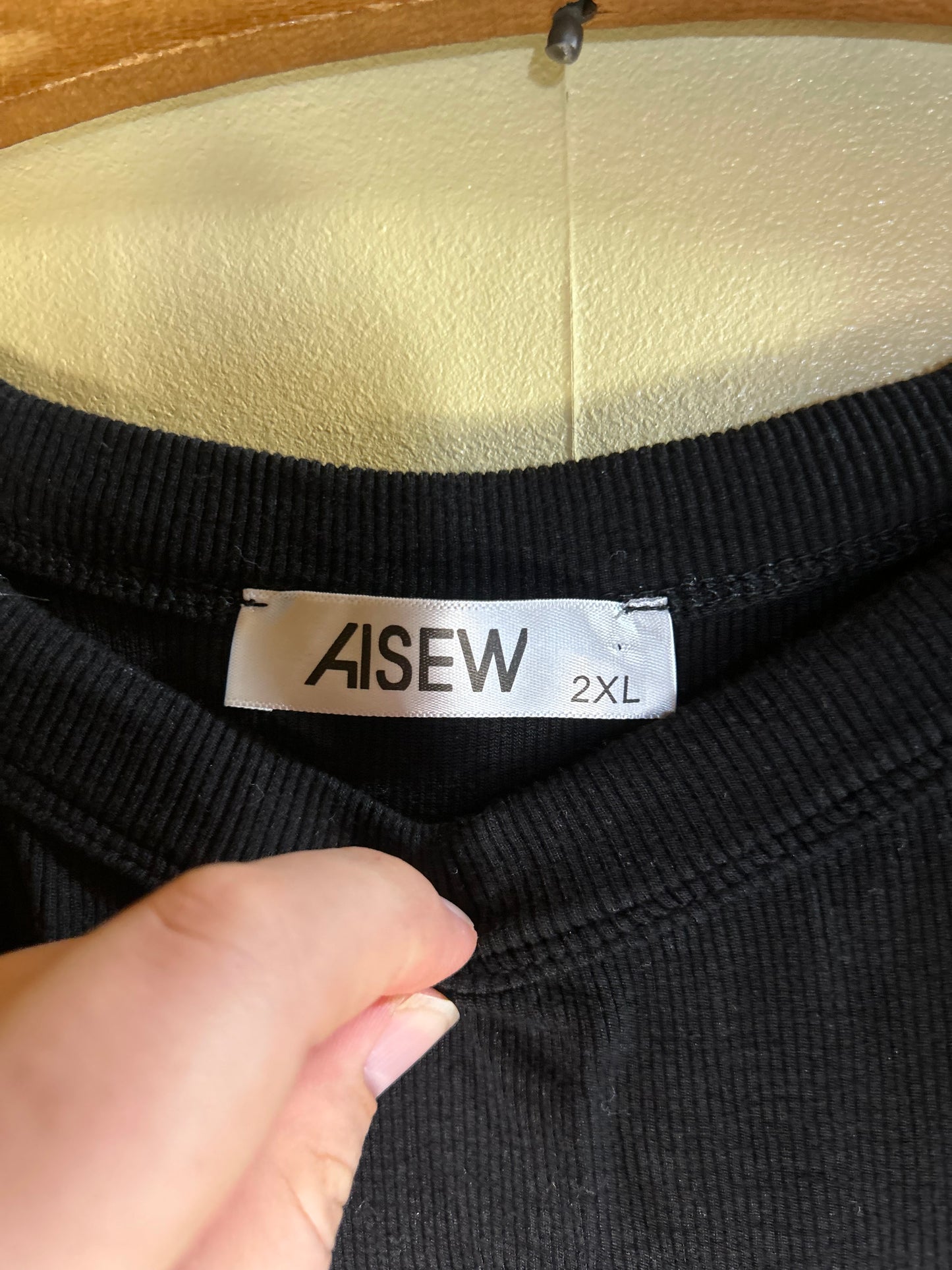 Asew 2x black ribbed tank top
