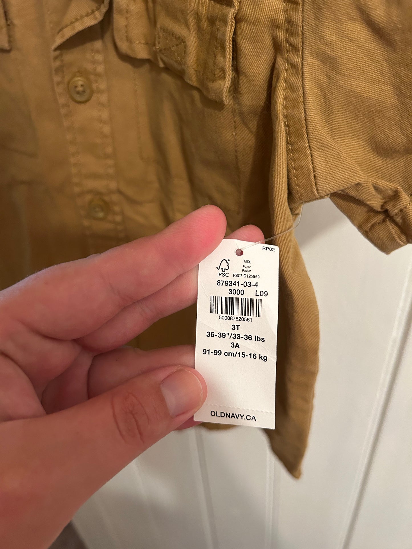 NEW old navy 3t brown button up shirt