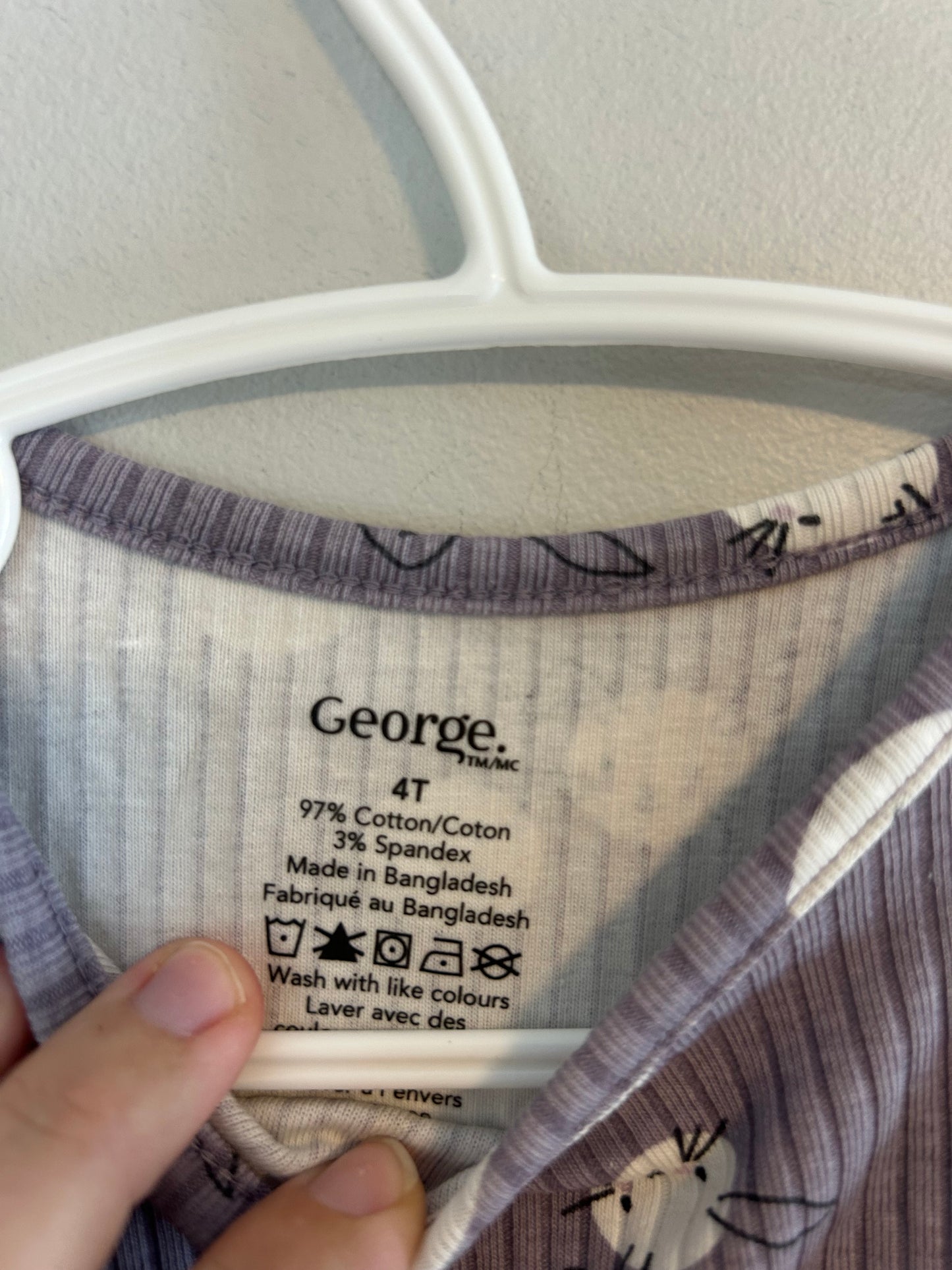 George 4t purple polka dot rabbit top