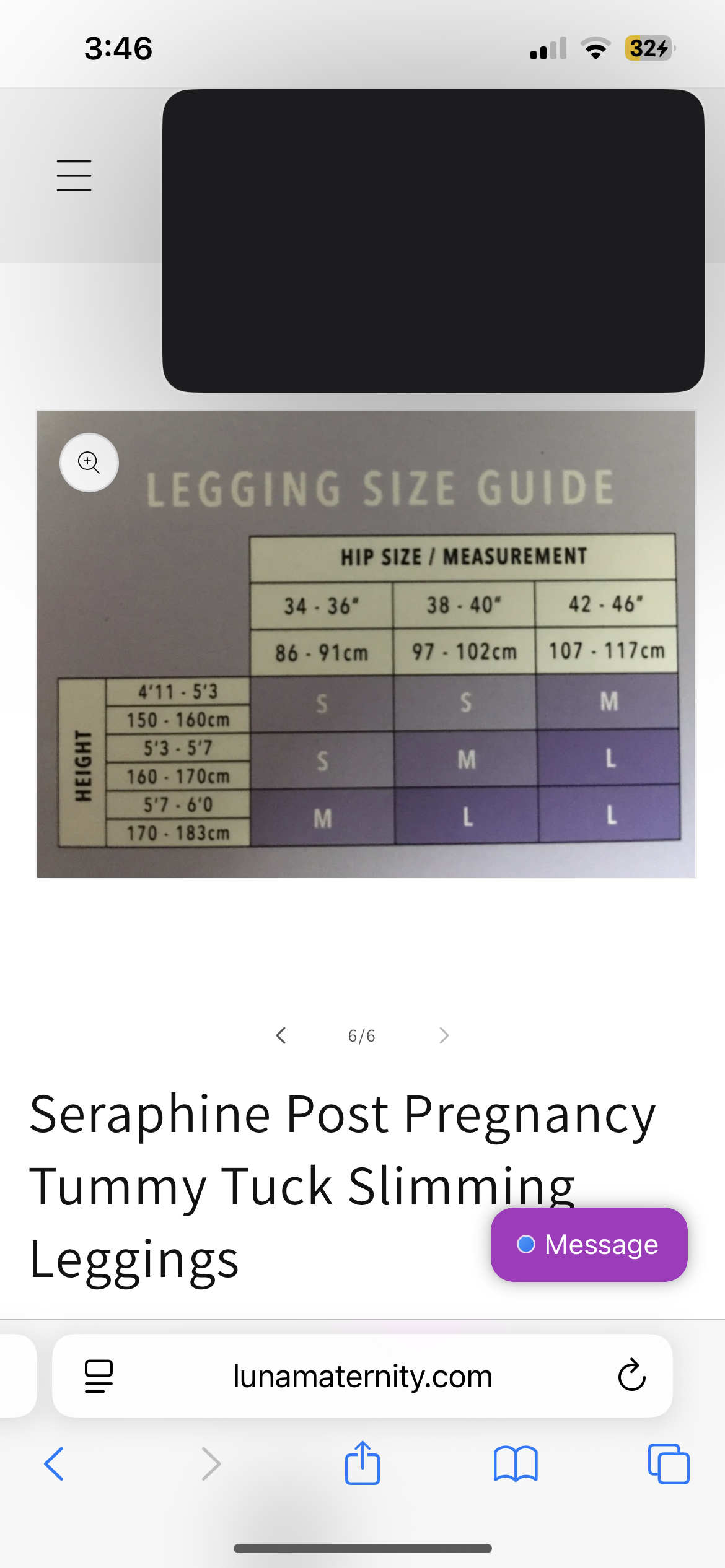 Seraphine large post partum tummy slimming leggings