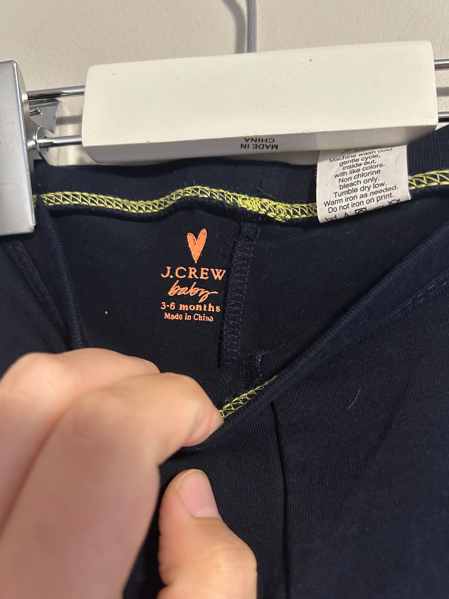 J crew 3/6m black leggings