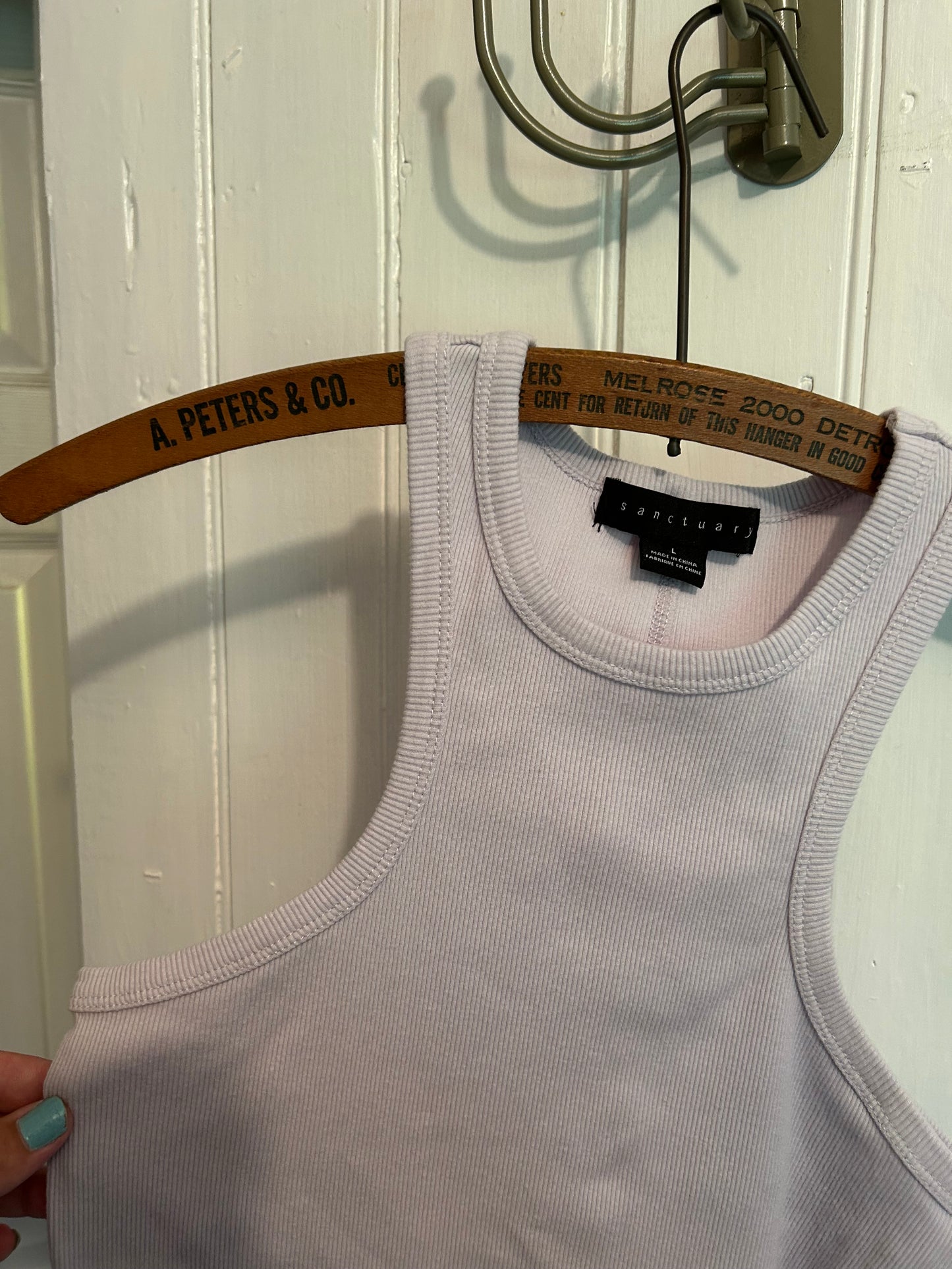 Sanctuary large off white ribbed high neck tank top