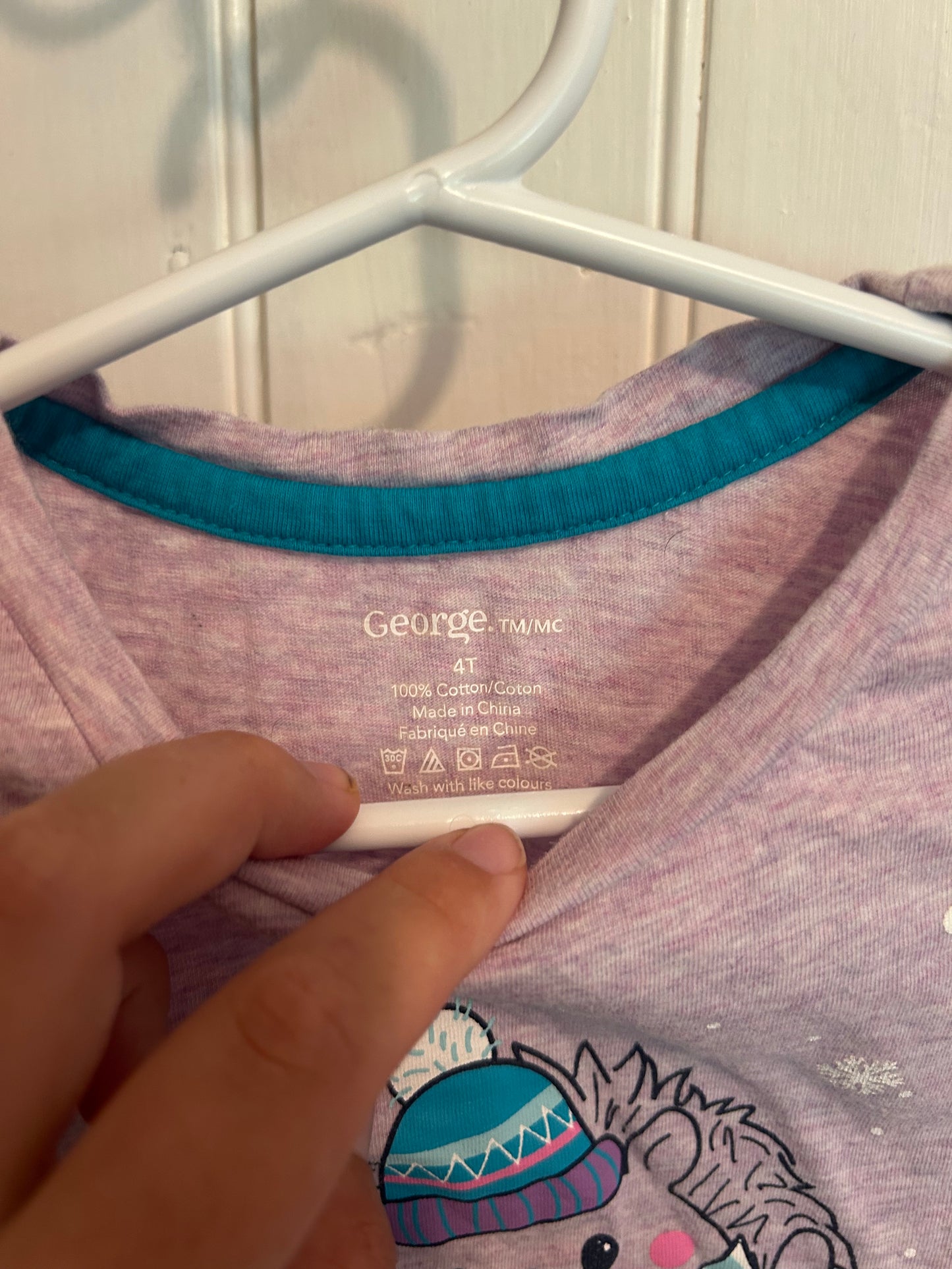 George 4t purple hedgehog long sleeve shirt