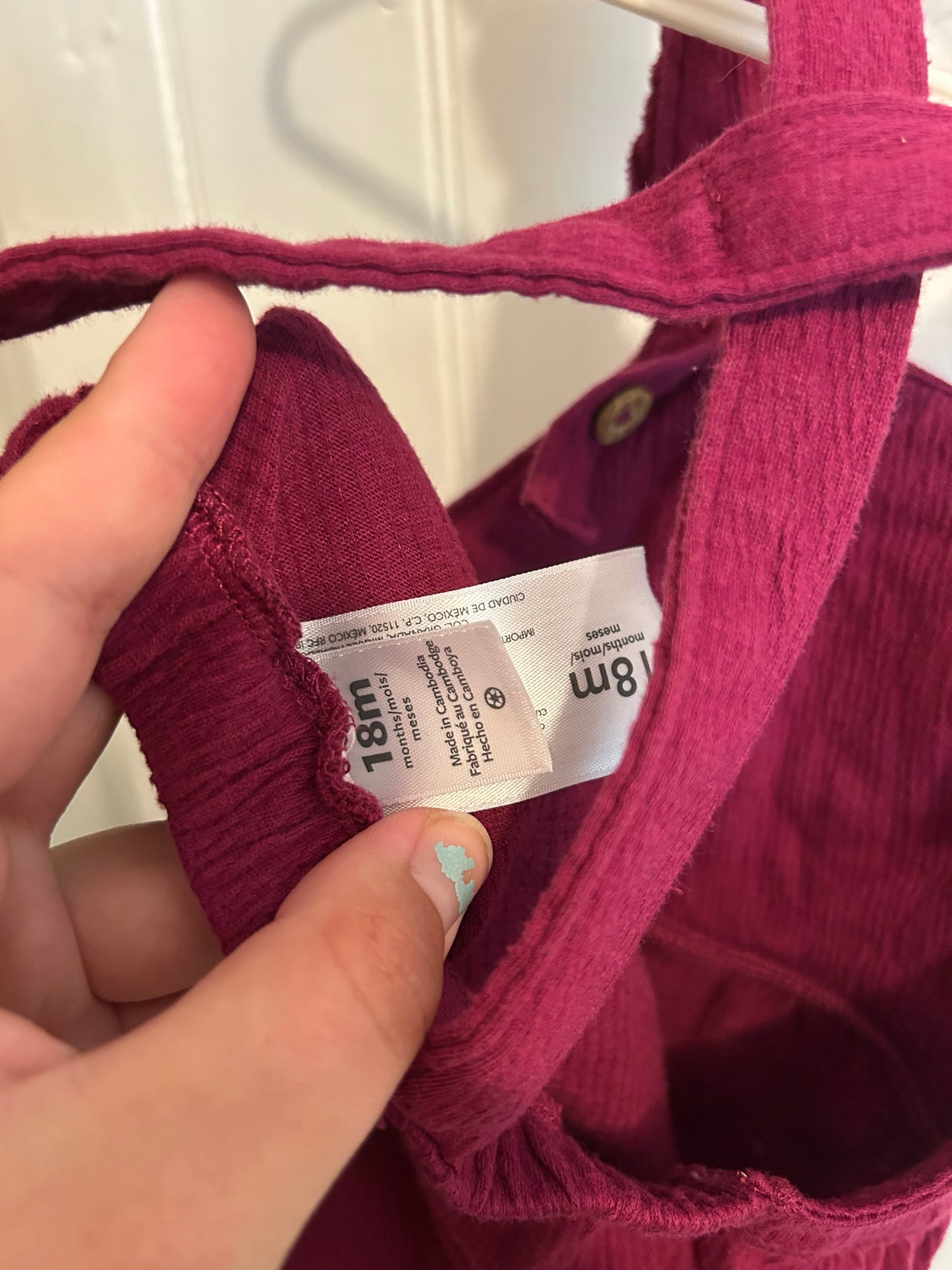 Carters 18m purple overalls