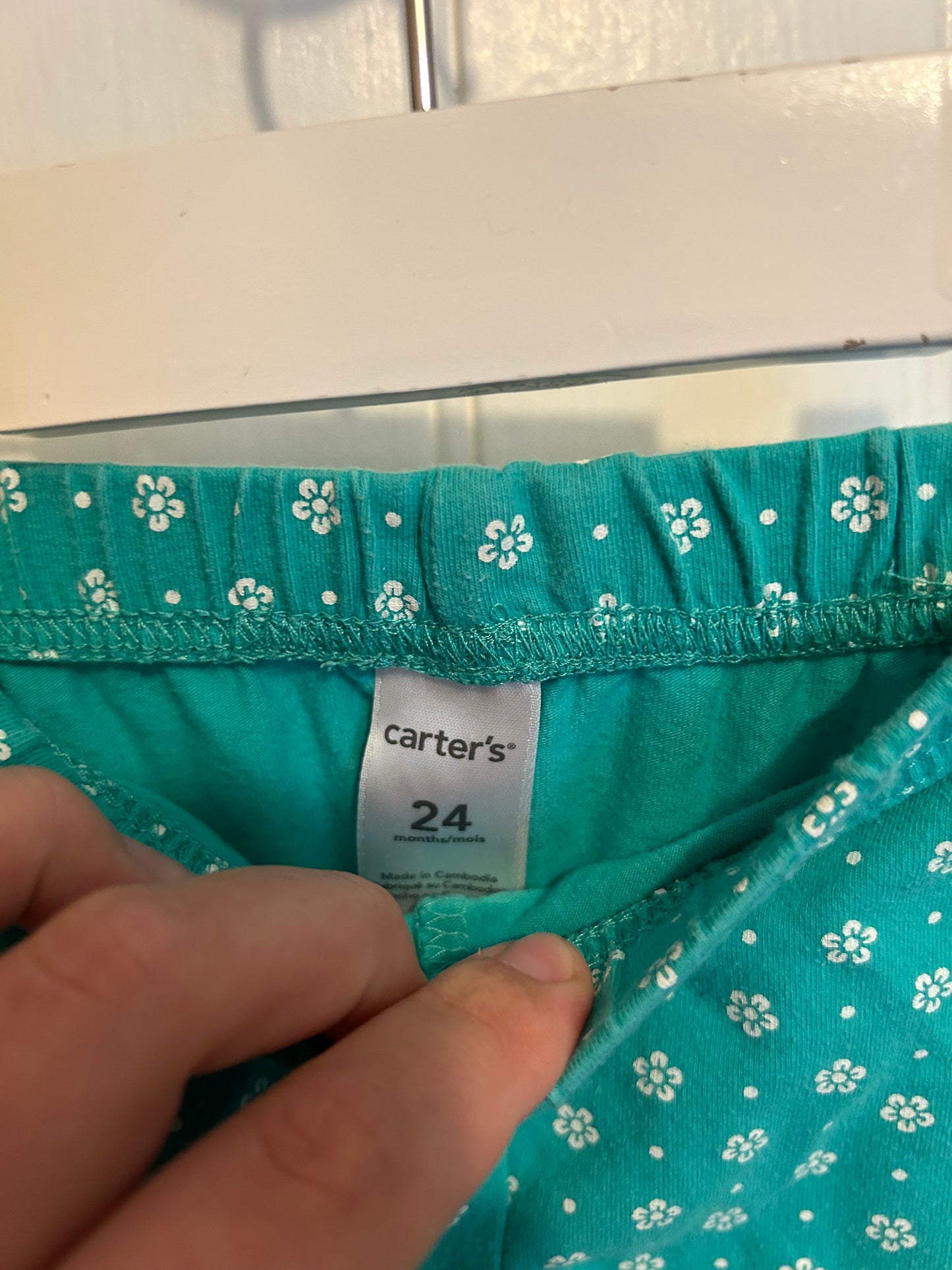 Carters 24m teal floral leggings