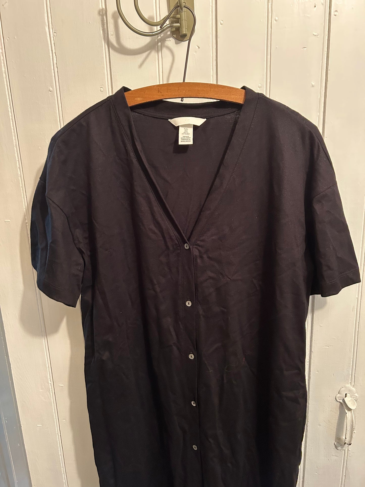 H&M small black button up midi dress