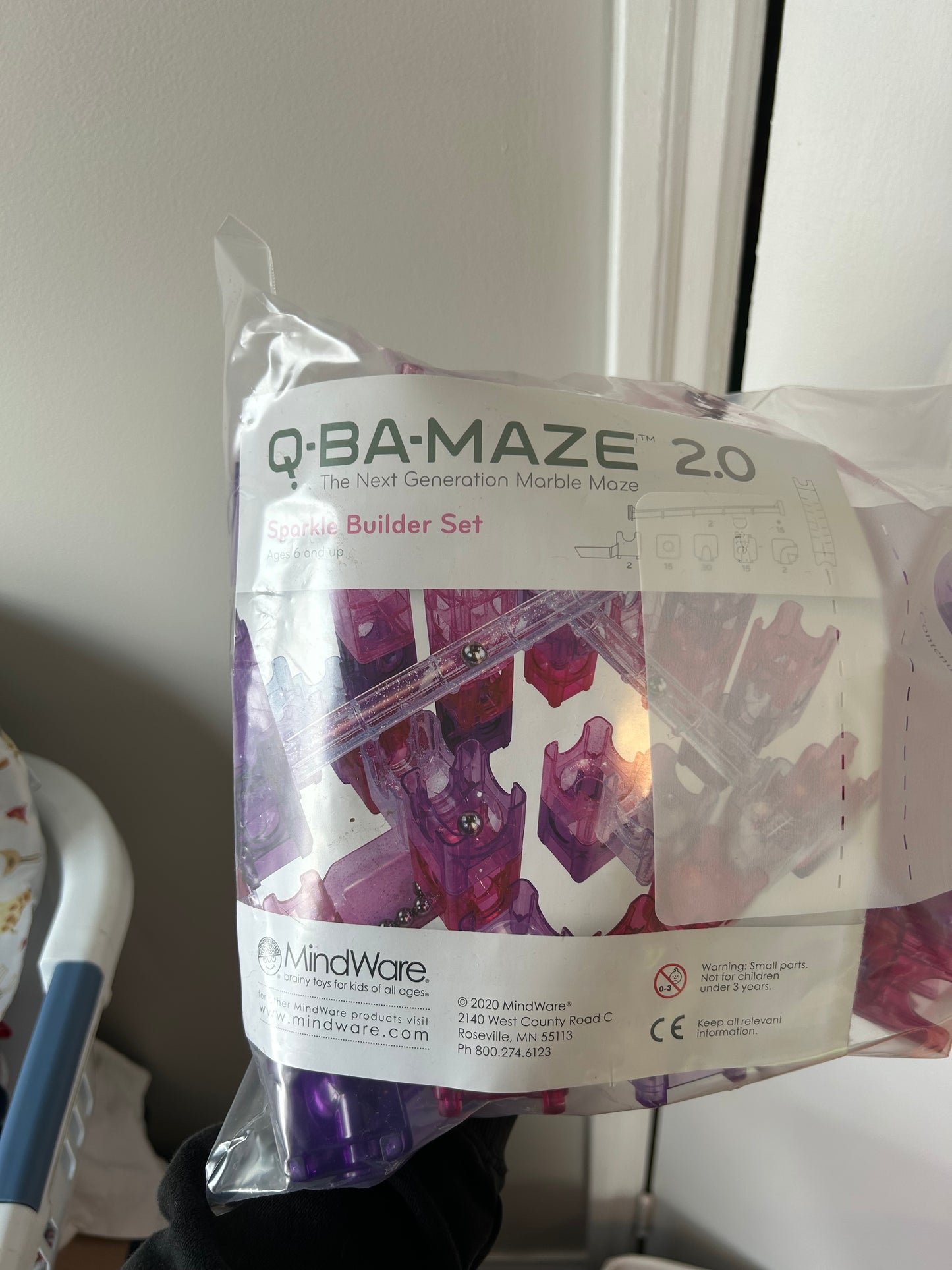 Q ba maze pink sparkle marble run