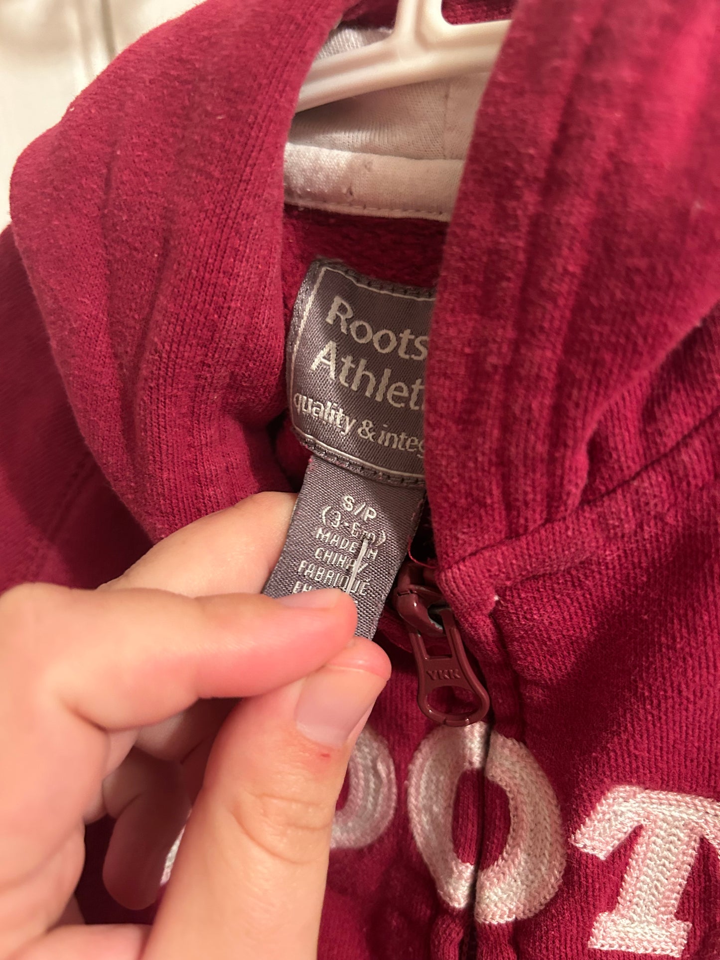 Roots 3/6m pink zip up hoodie