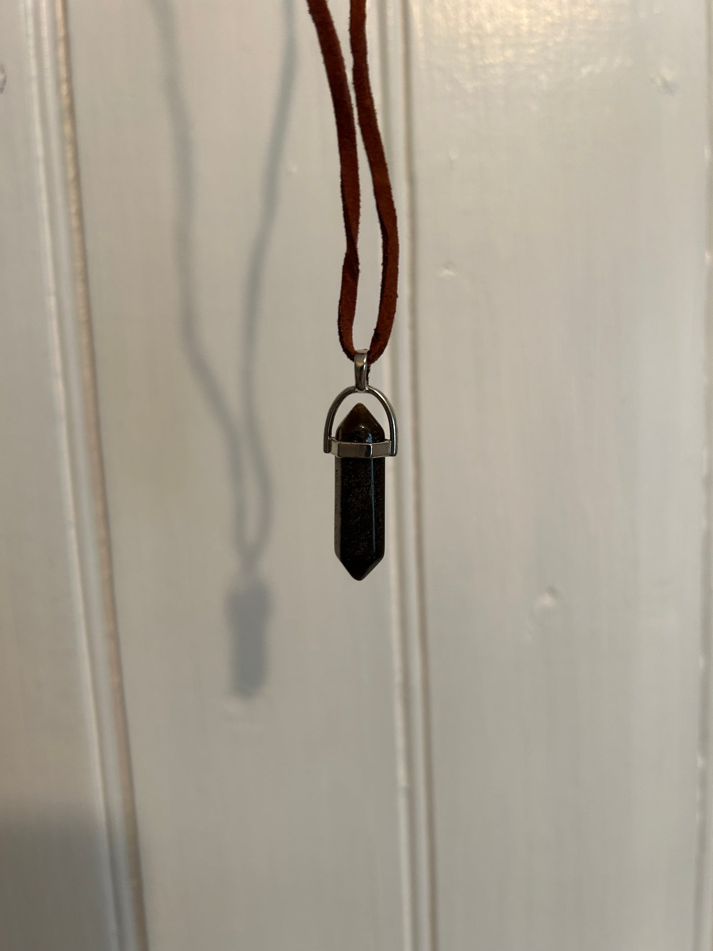 NEW dark brown gemstone pendant necklace