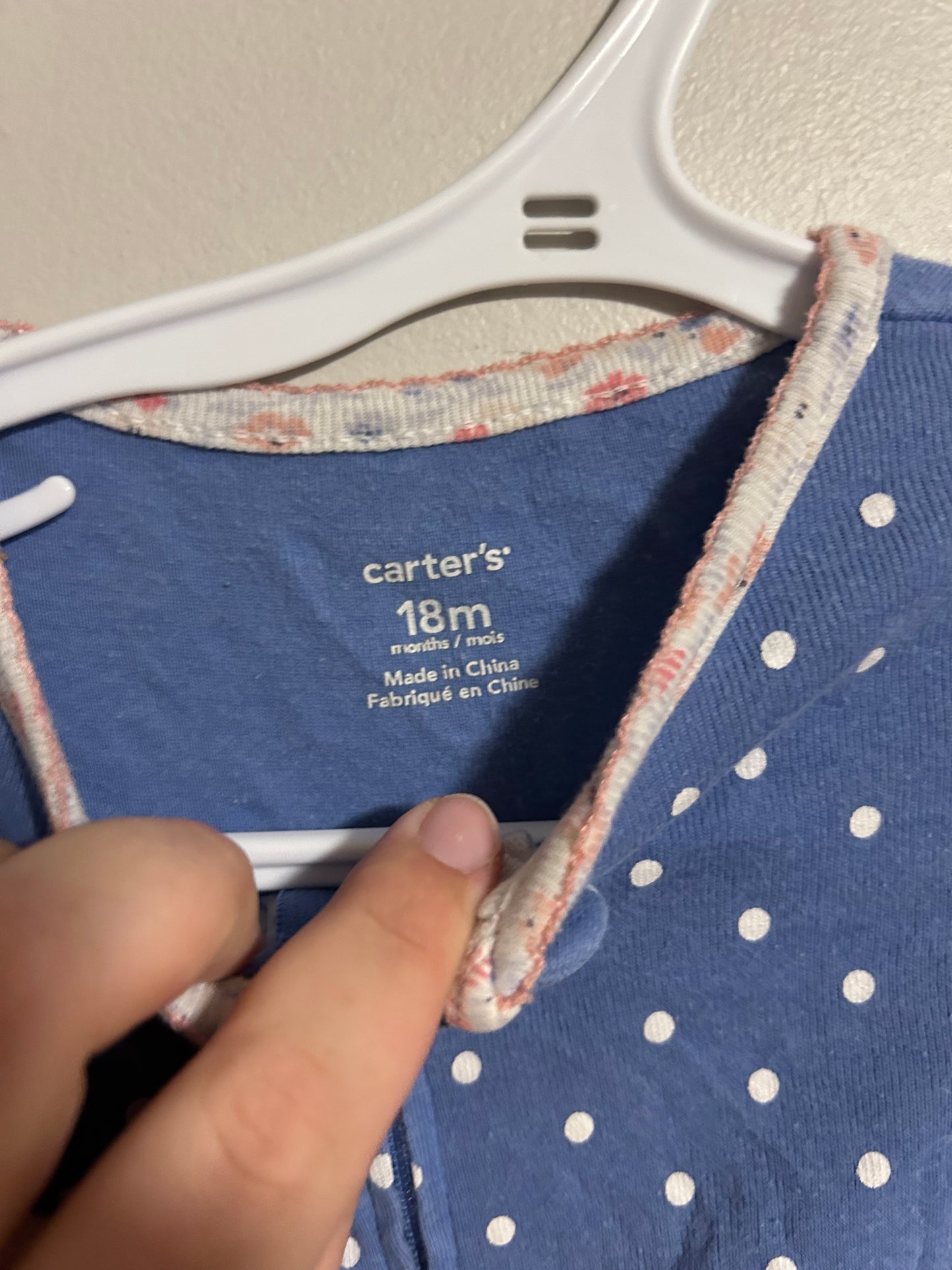 Carters 18m blue dog polka dot sleeper