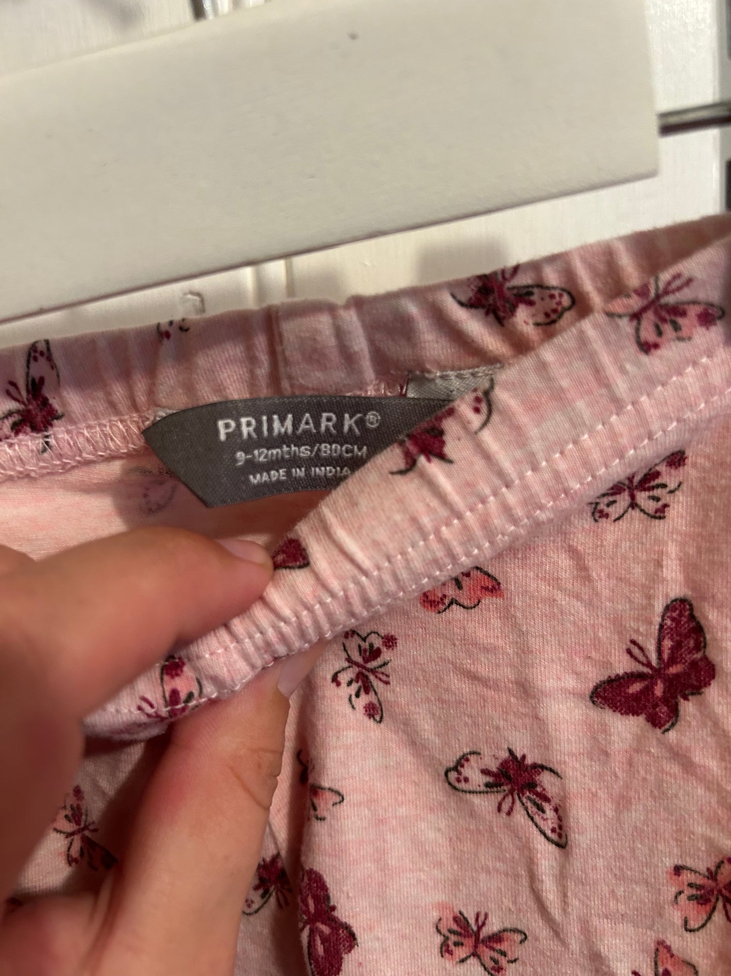 Primark 9/12m pink butterfly leggings