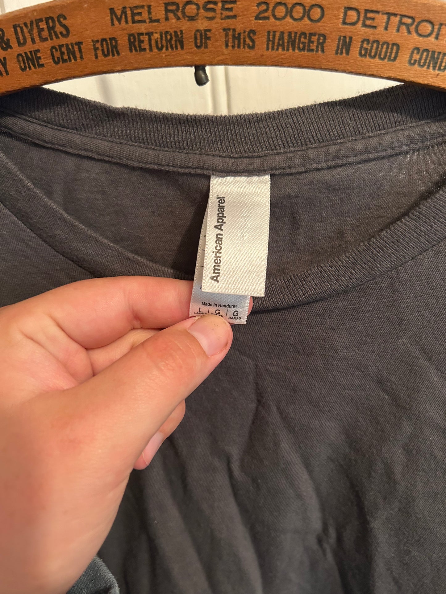 American apparel large grey crop top
