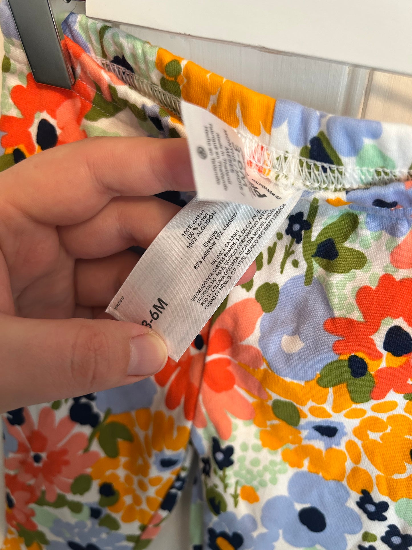 Carters 6m yellow & blue floral leggings