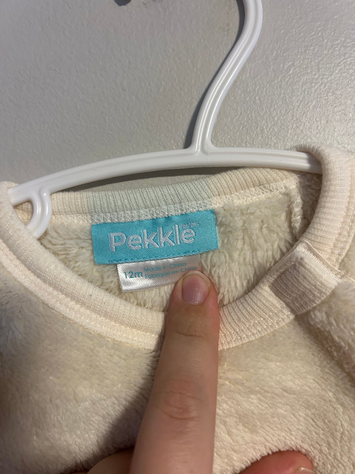 Pekkle 12m white bear sweater