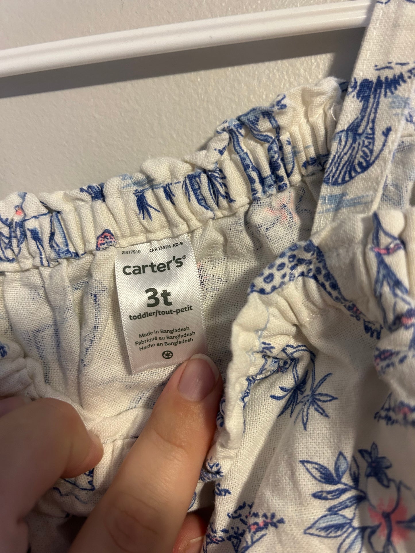 Carters 3t white zoo animal tank top