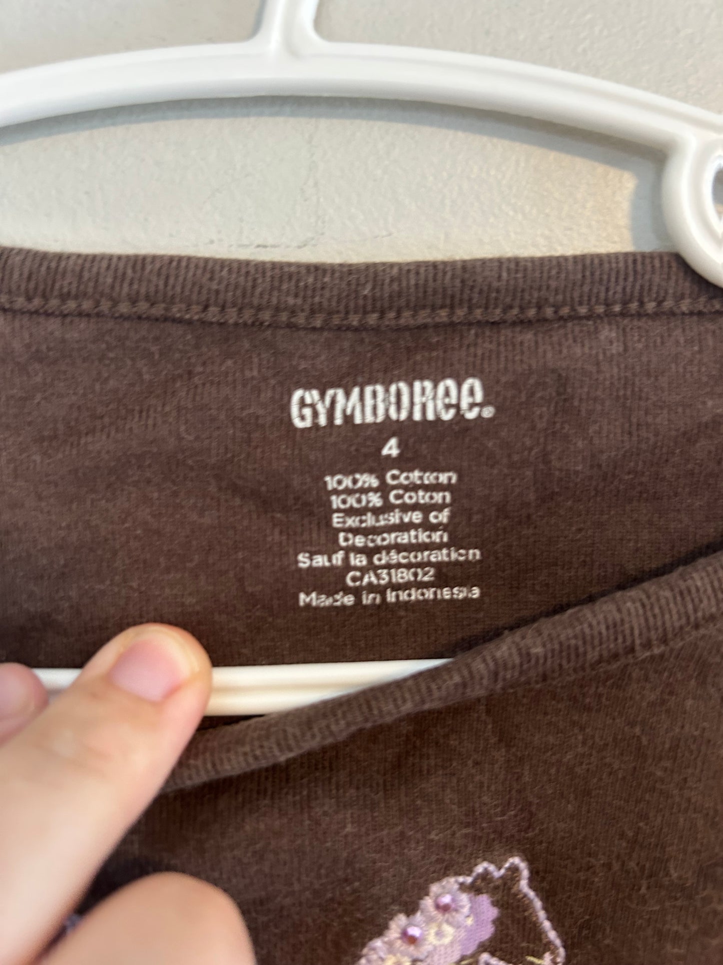 Gymboree 4 brown & purple floral horse top