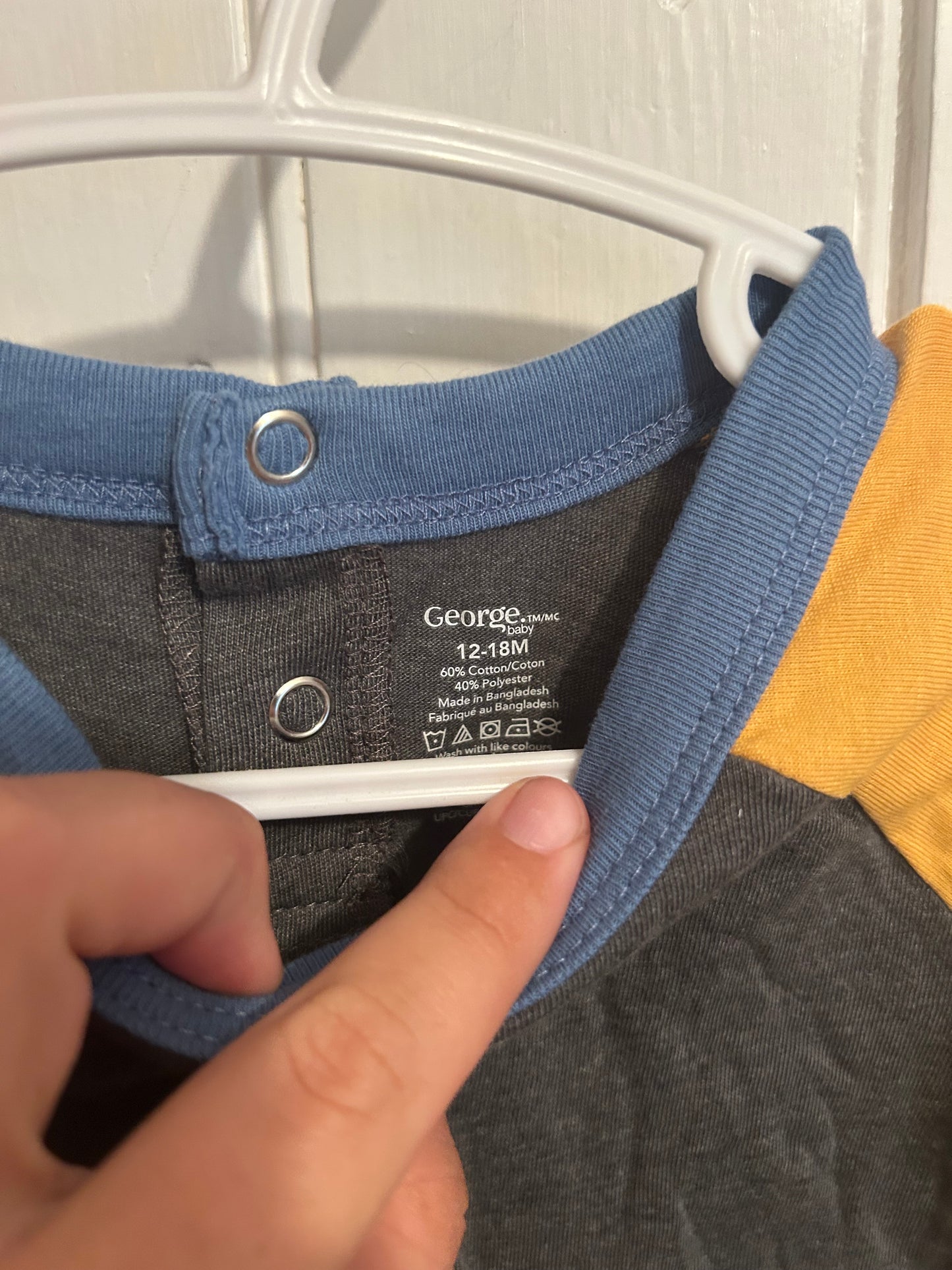 George 12/18m grey & yellow top